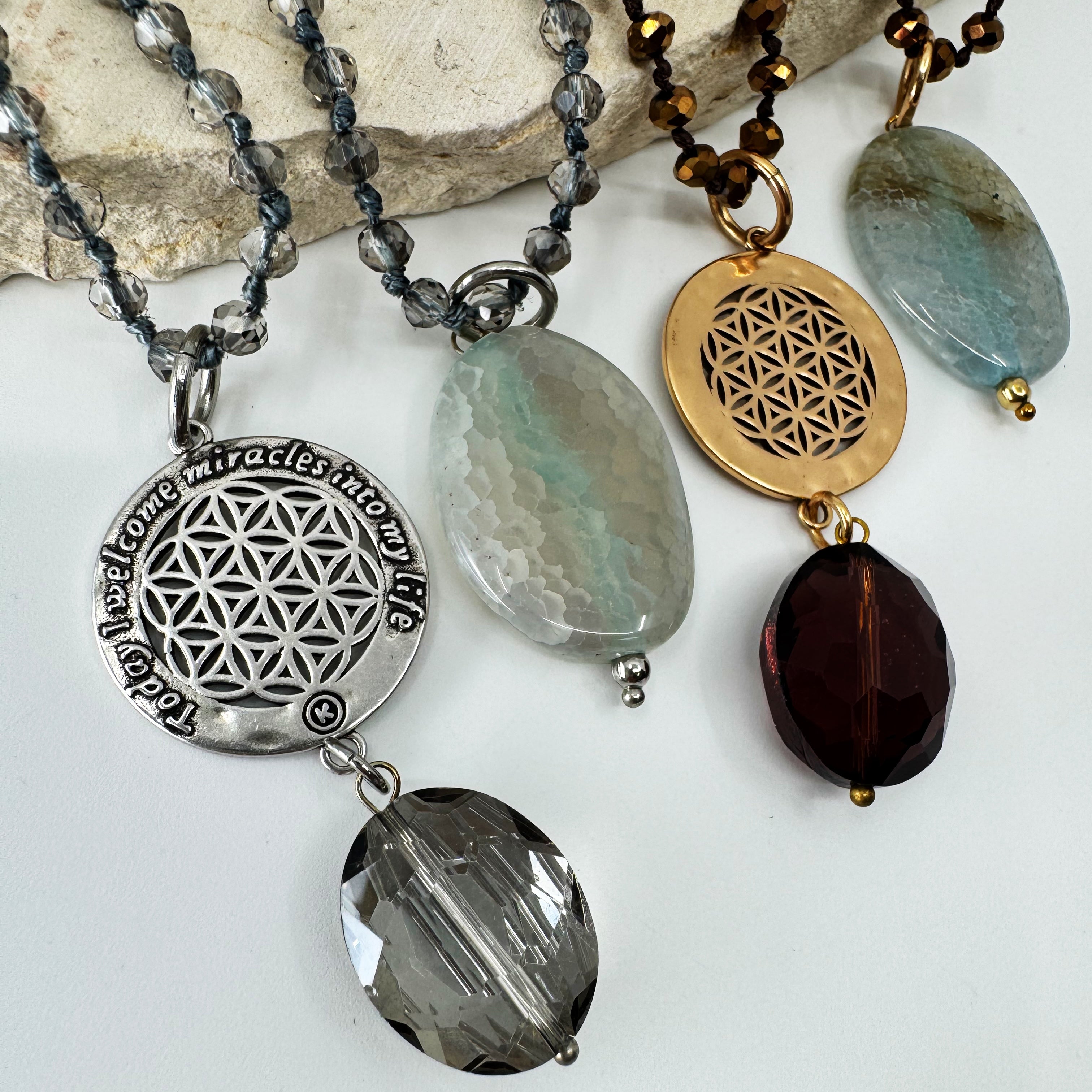 Today I Welcome Miracles Into My Life Beaded Necklace
