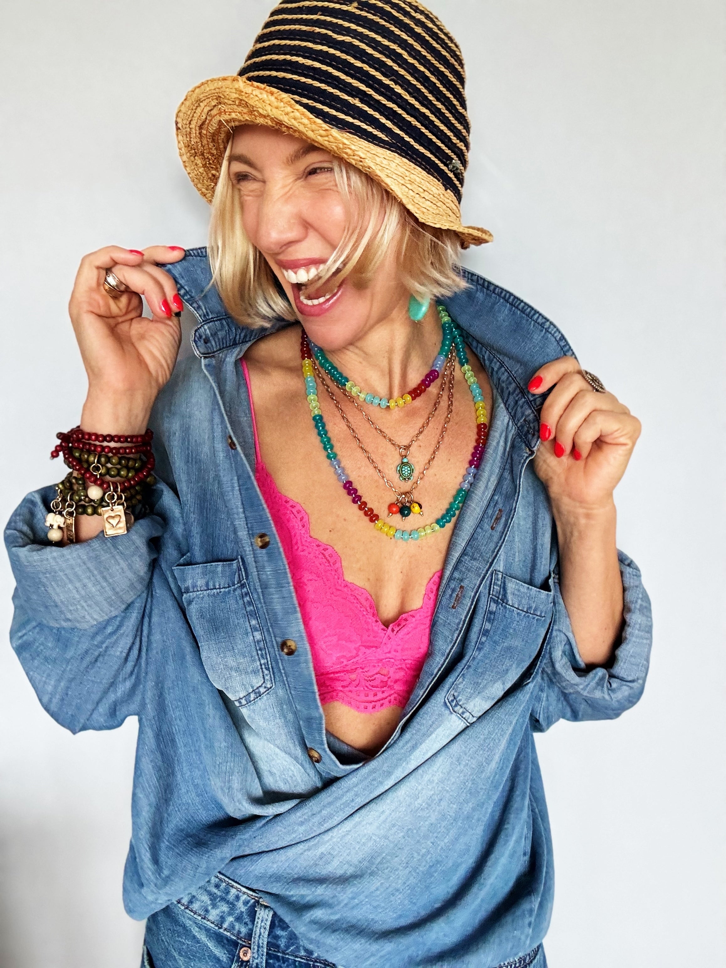 Blue Howlite Turtle Dainty Necklace