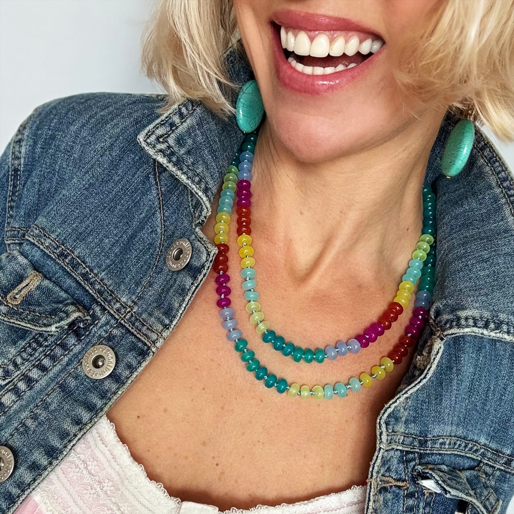 Live Colorfully Beaded Multicolored Layering Necklace
