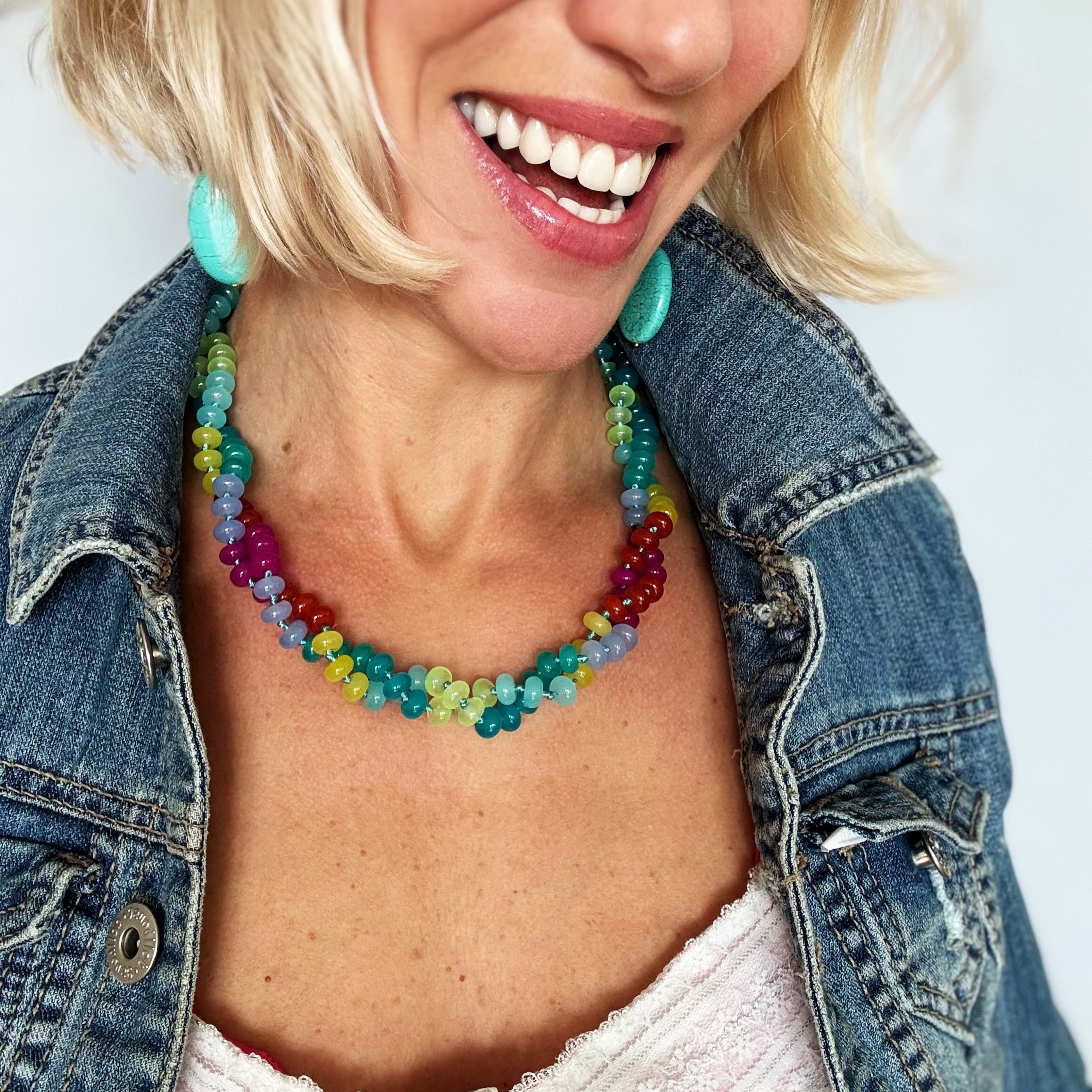 Live Colorfully Beaded Multicolored Layering Necklace