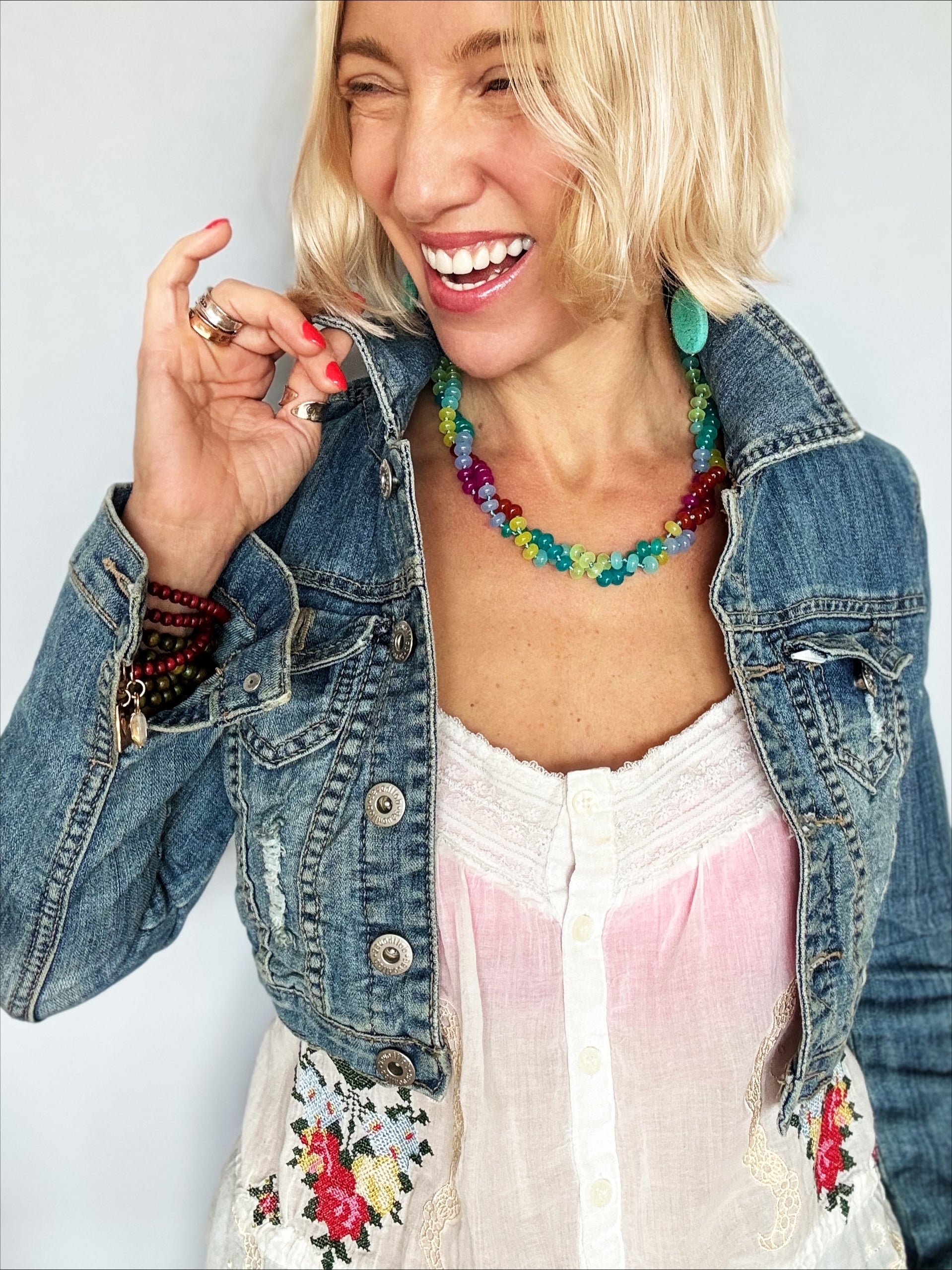 Live Colorfully Beaded Multicolored Layering Necklace