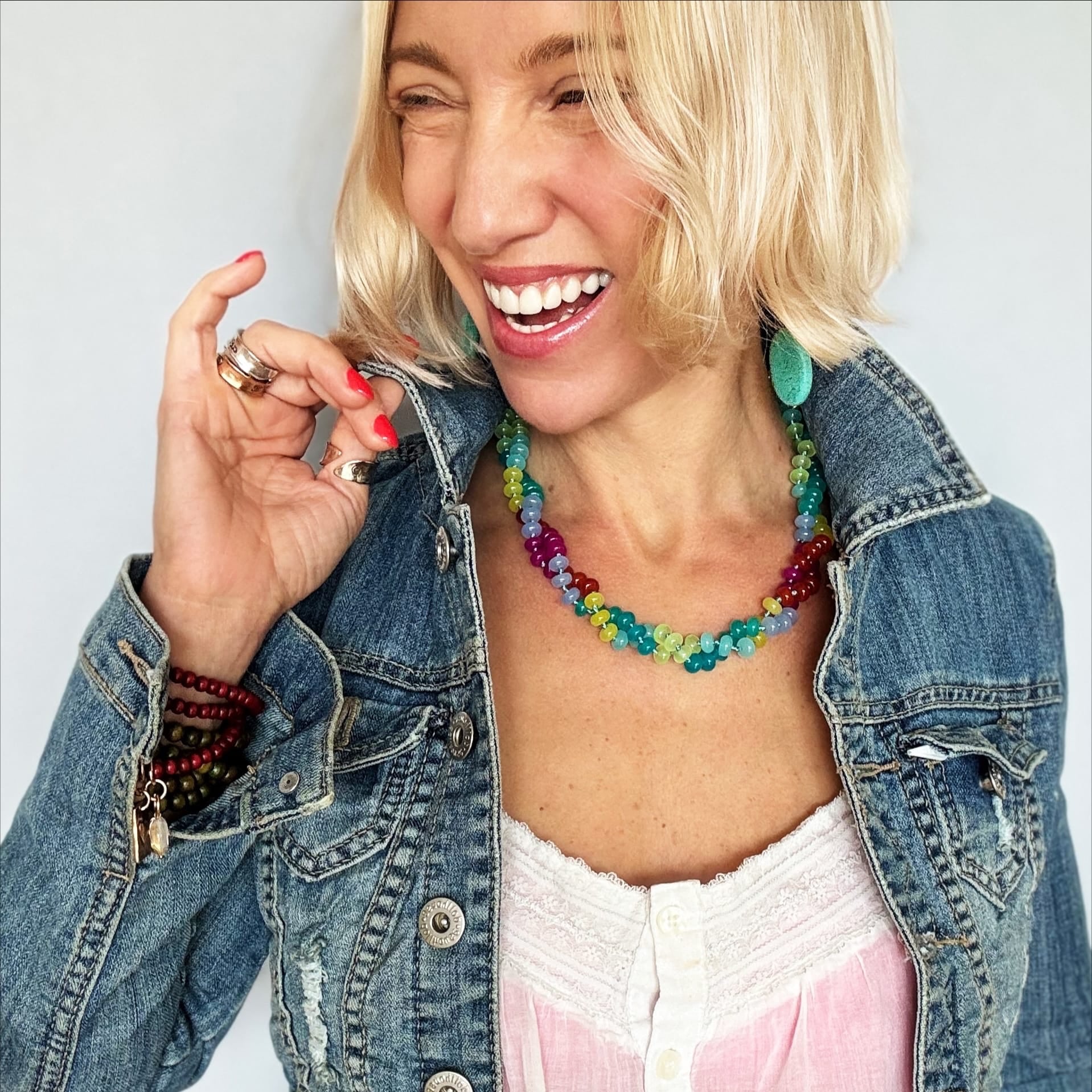 Live Colorfully Beaded Multicolored Layering Necklace