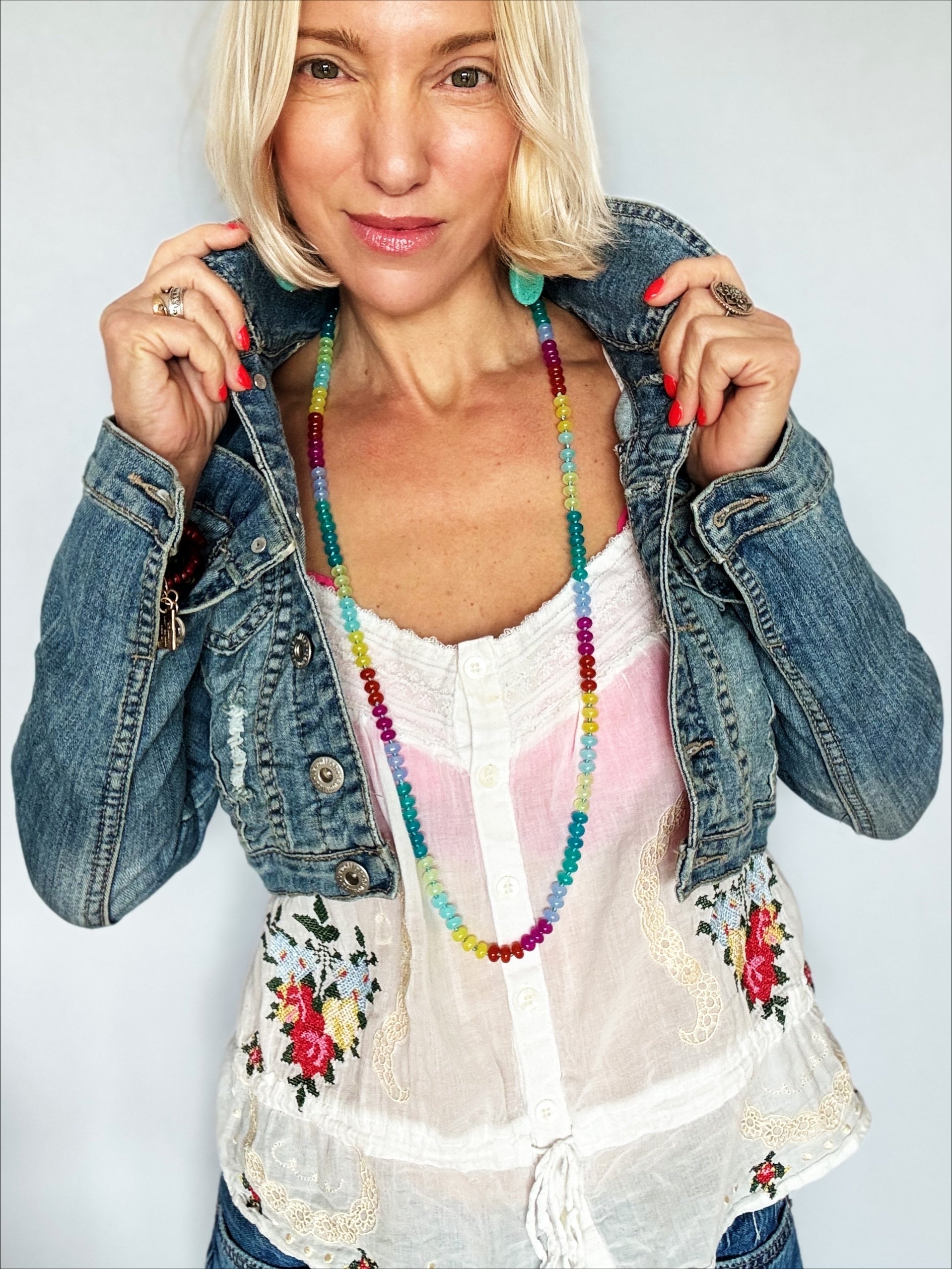 Live Colorfully Beaded Multicolored Layering Necklace