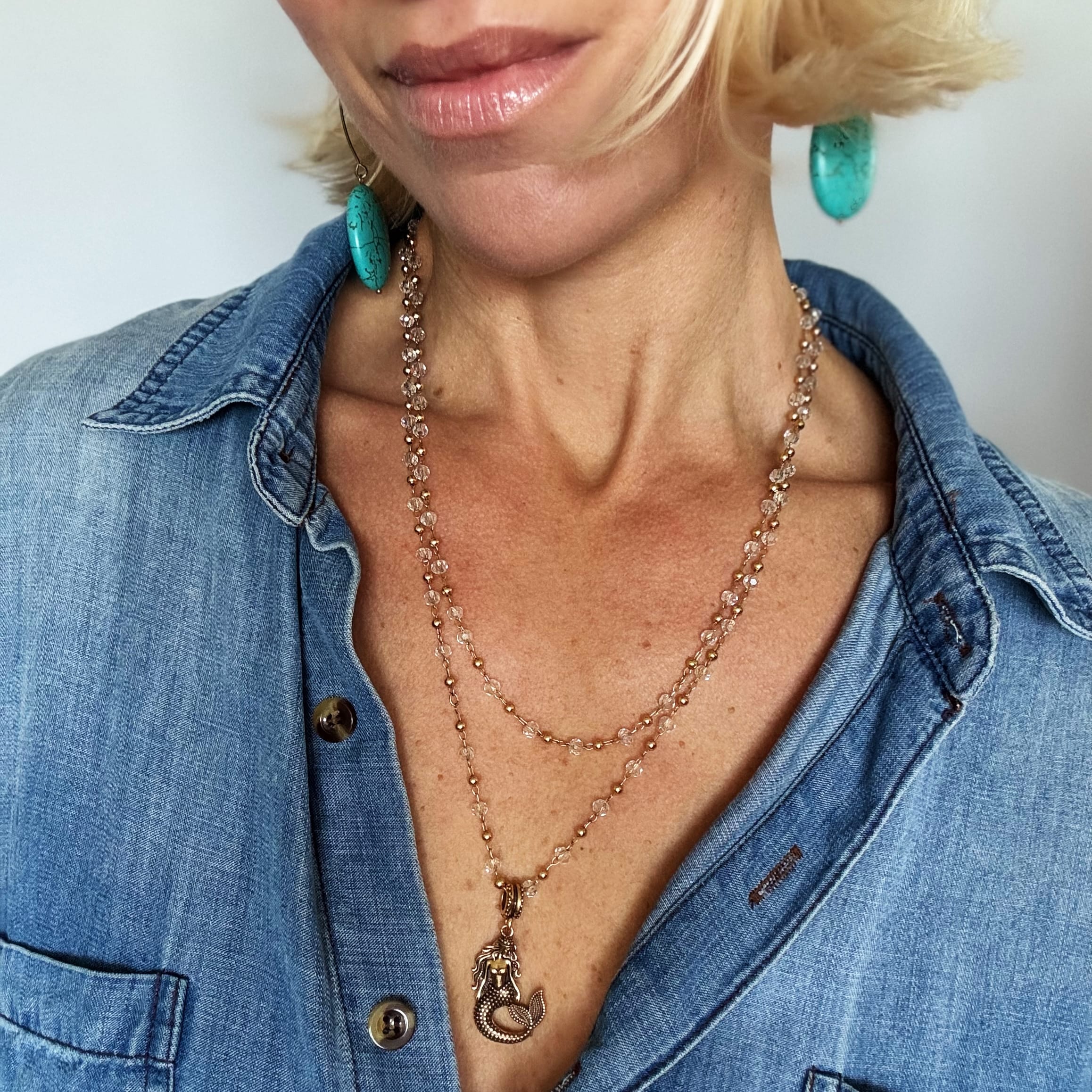 The Best Is Yet To Come Mermaid Crystal Dainty Necklace