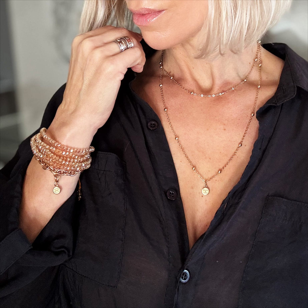 Peace & Love Dainty Necklace