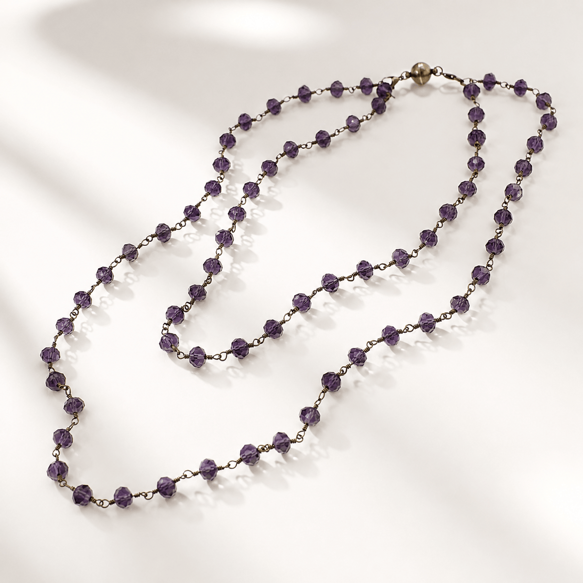 Crystal Rosary Layering Necklace