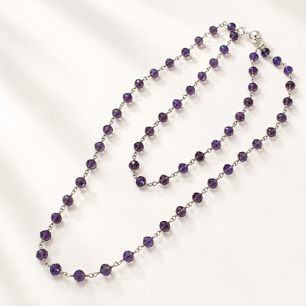 Crystal Rosary Layering Necklace