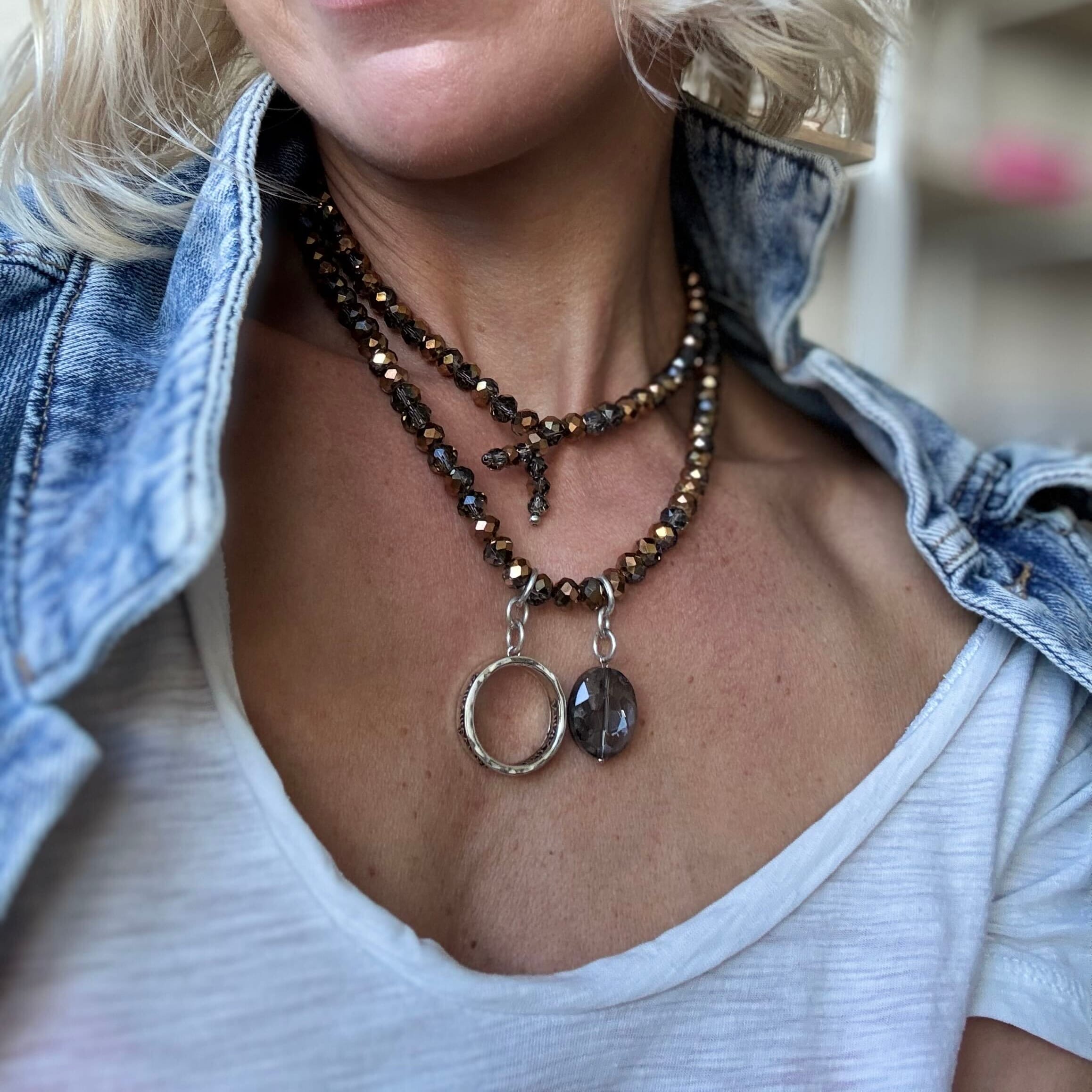 Remember Who The F*ck You Are Crystal Boho Wrap Necklace/Bracelet