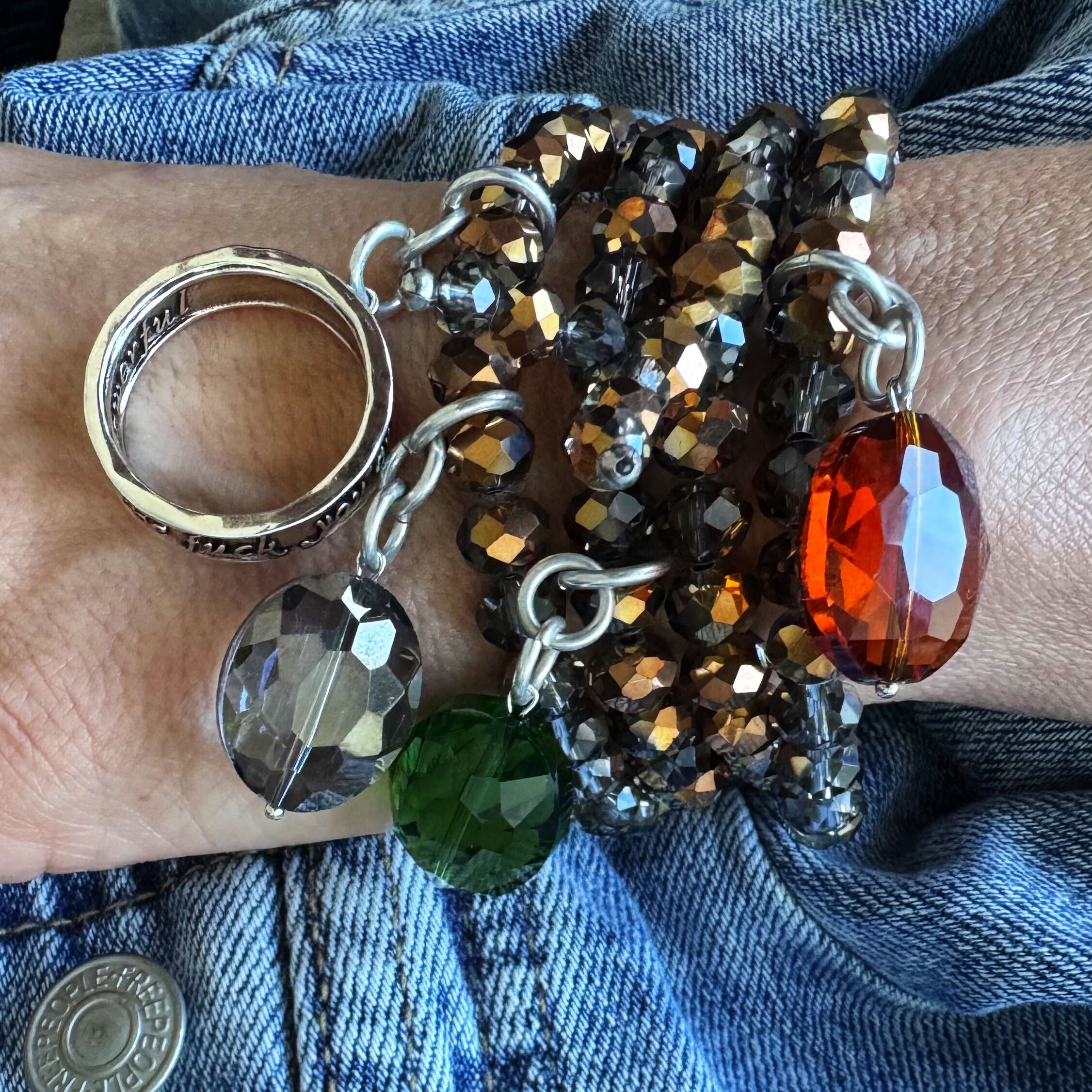 Remember Who The F*ck You Are Crystal Boho Wrap Necklace/Bracelet