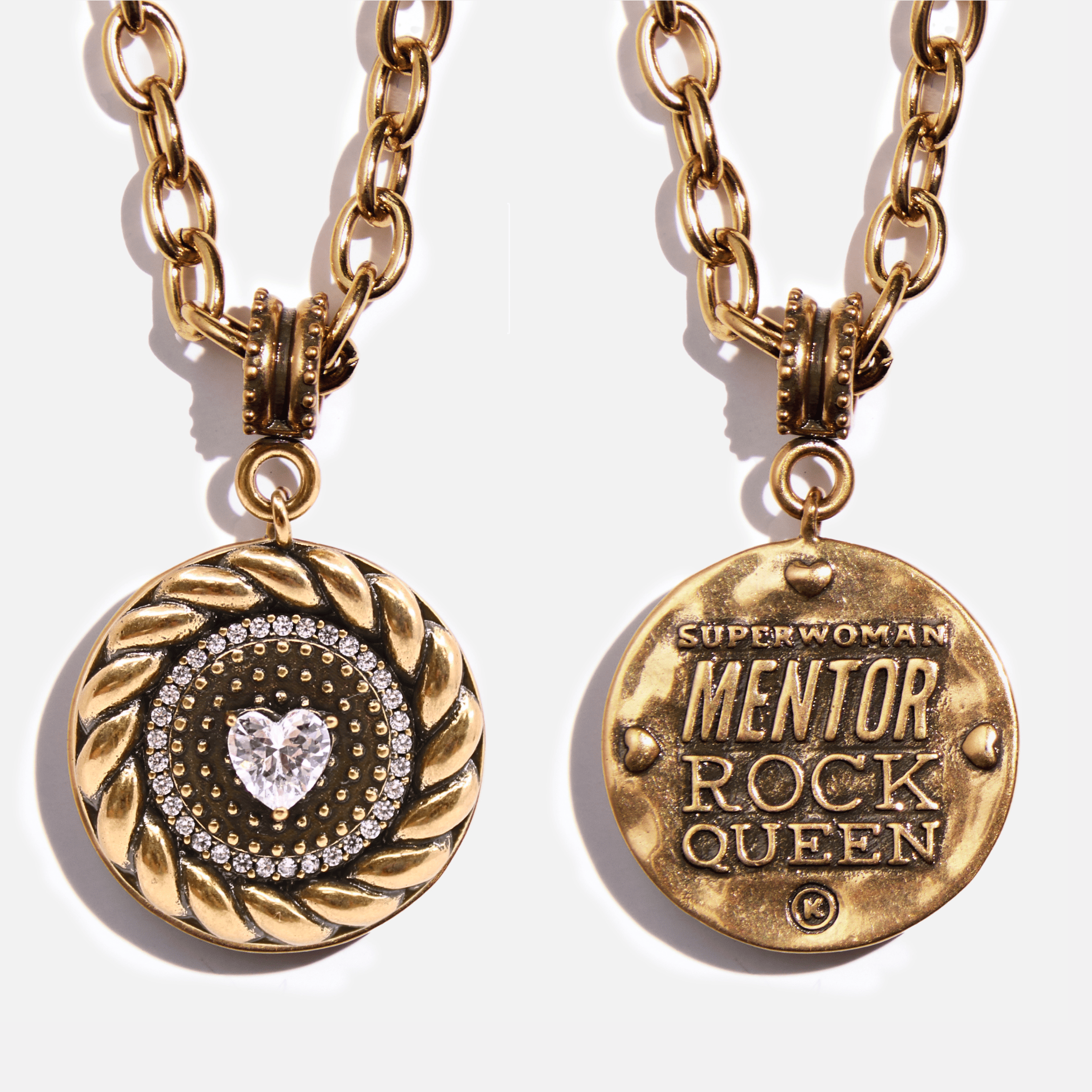 Queen Crystal Heart Adjustable Necklace