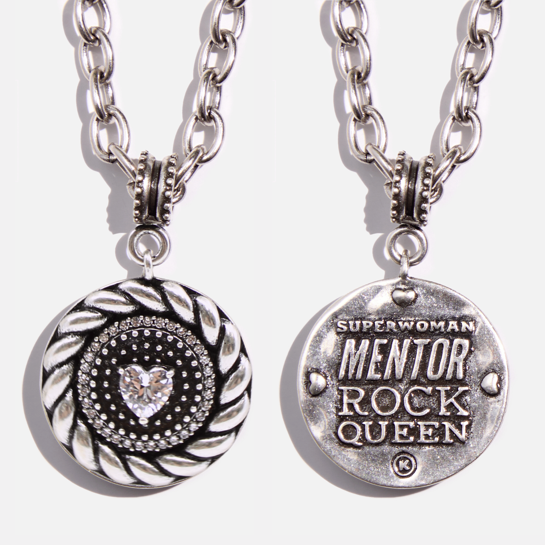 Queen Crystal Heart Adjustable Necklace