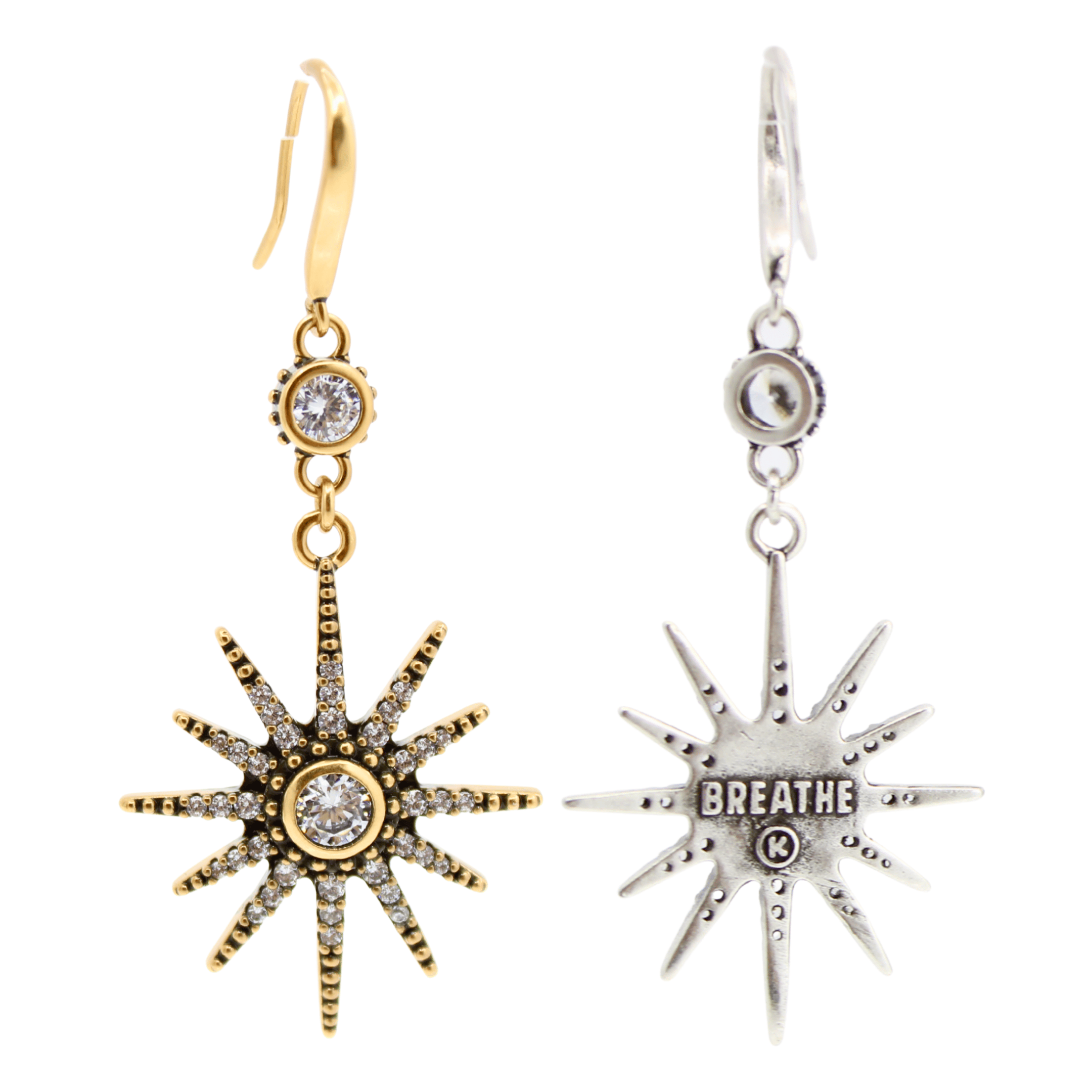 Breathe Crystal Starburst Drop Earrings