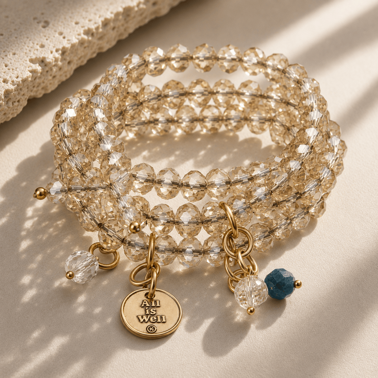 All is Well Heart Crystal Boho Wrap Bracelet/Necklace