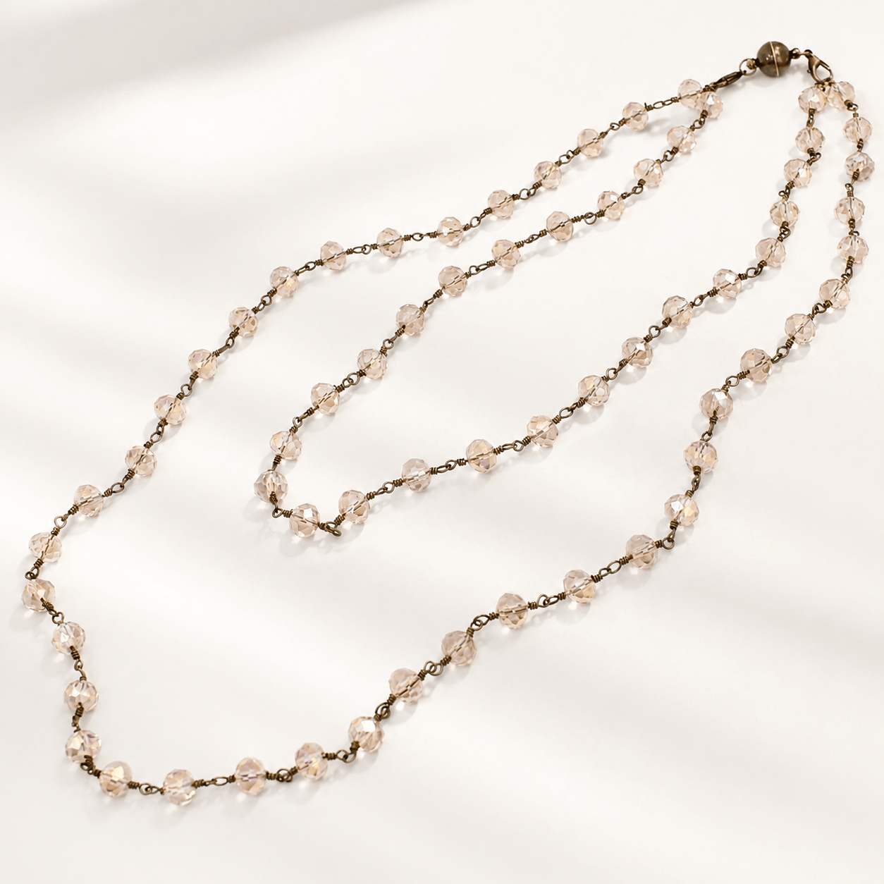 Crystal Rosary Layering Necklace
