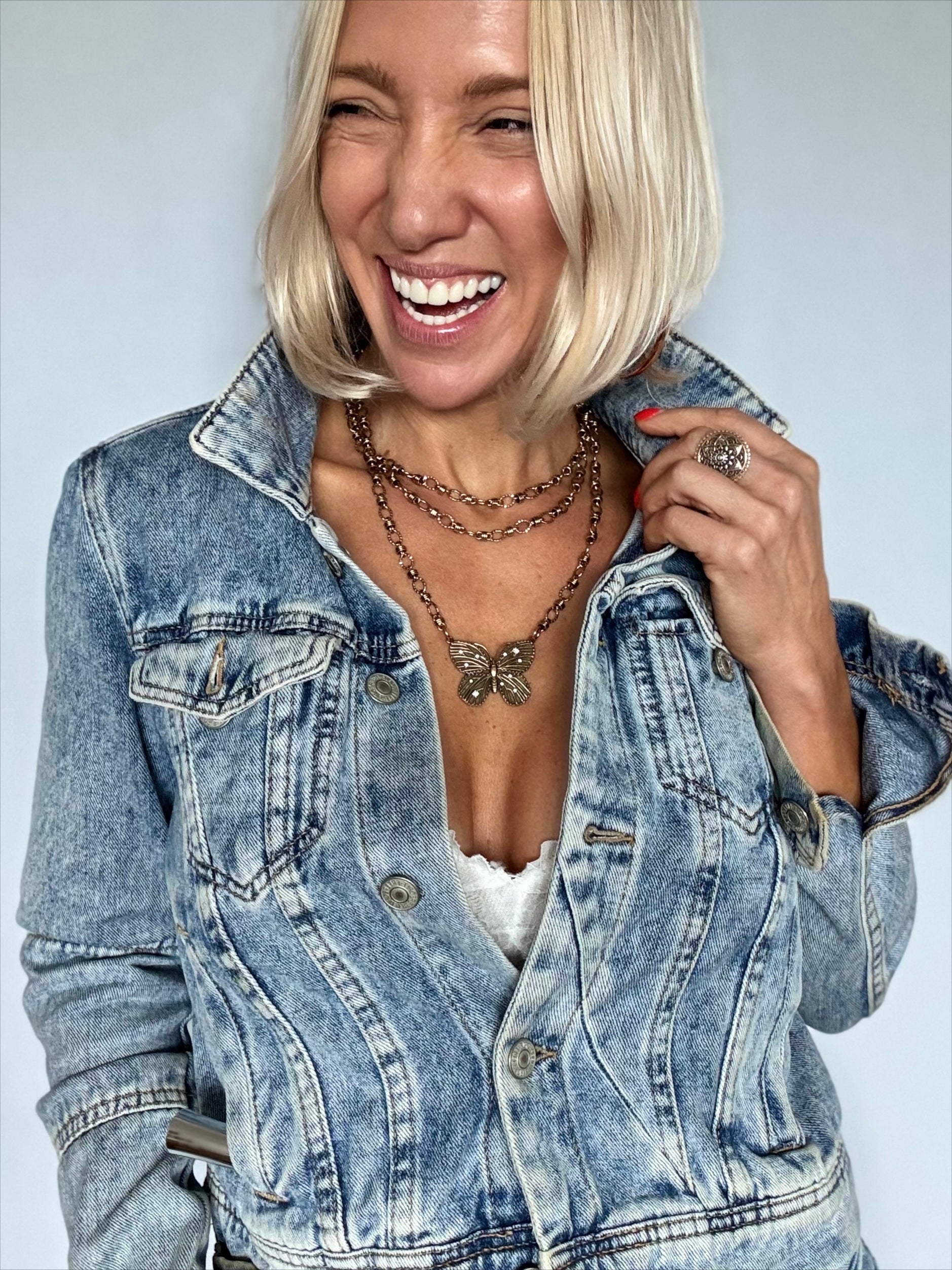 Be Grateful Loving Present Butterfly Chain Necklace