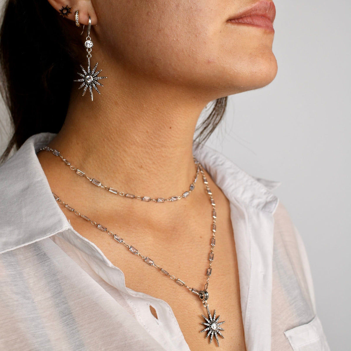 Breathe Crystal Starburst Chain Necklace