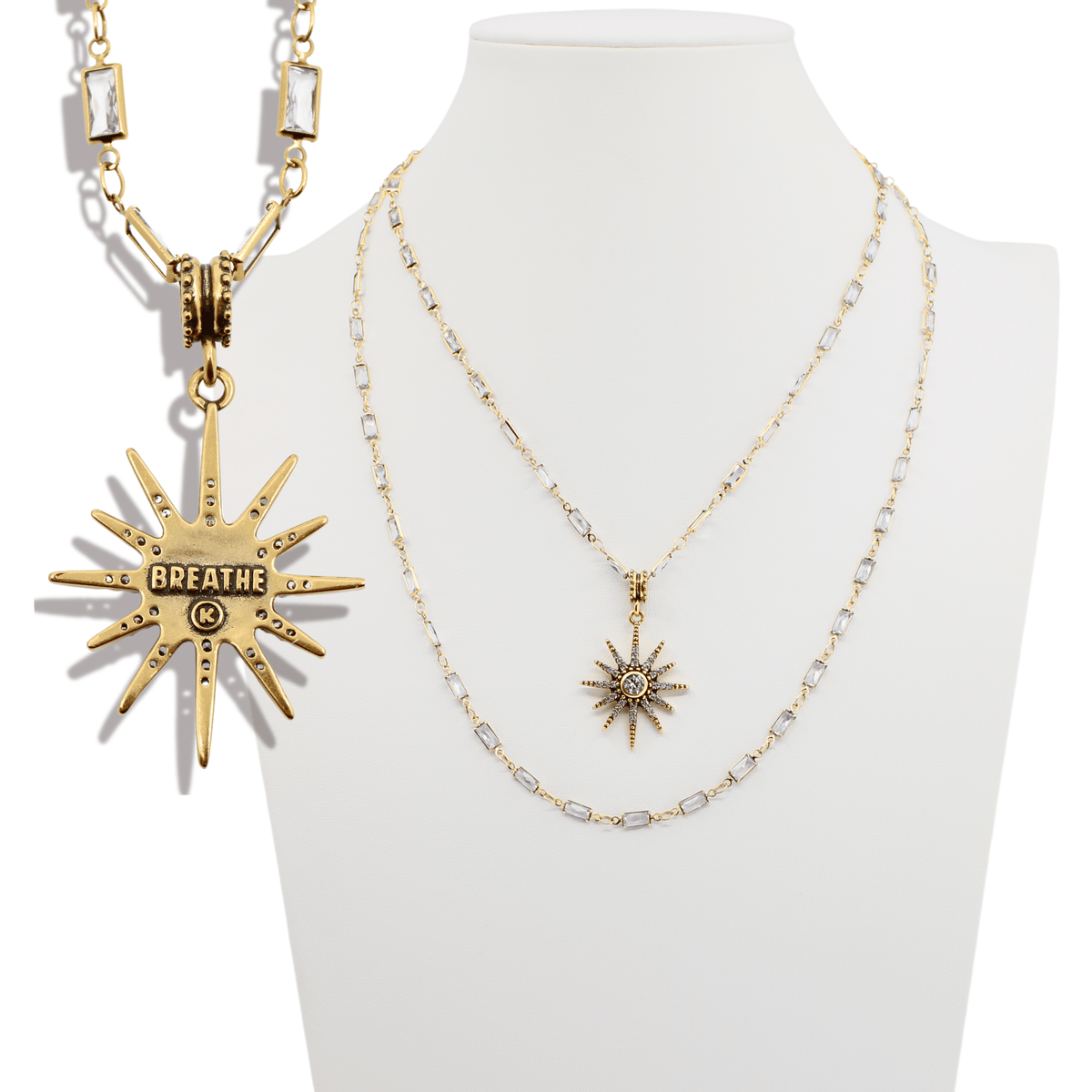 Breathe Crystal Starburst Chain Necklace