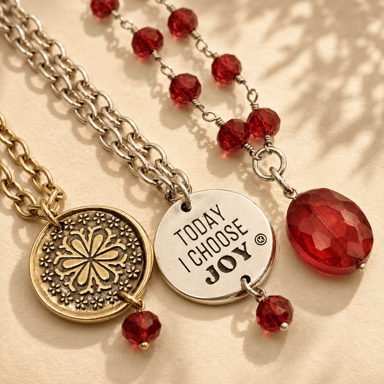 Today I Choose Joy Flower Rosary Layering Set