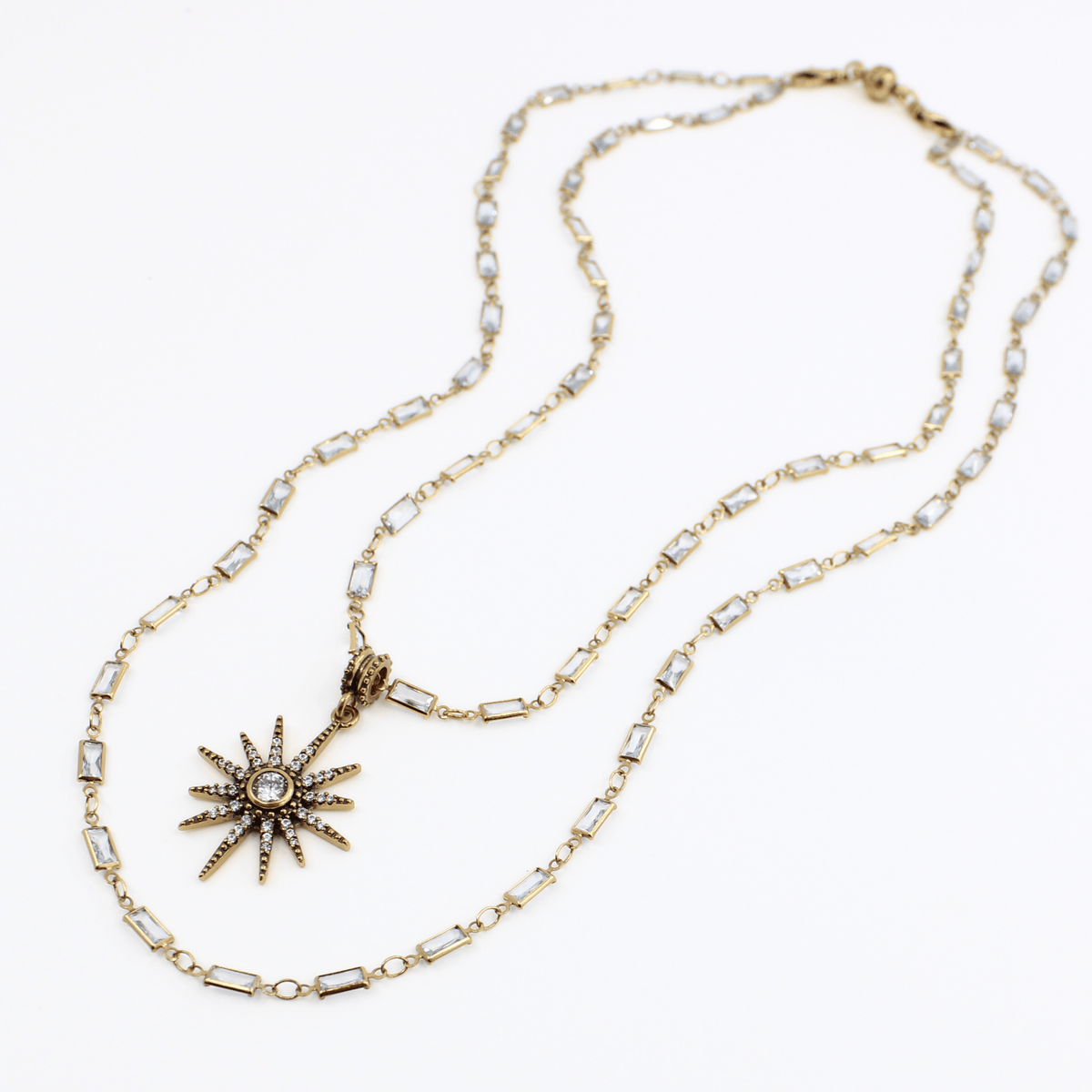 Breathe Crystal Starburst Chain Necklace