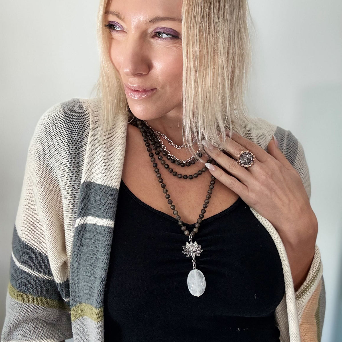 Have Faith Lotus Long Chain Fusion Necklace