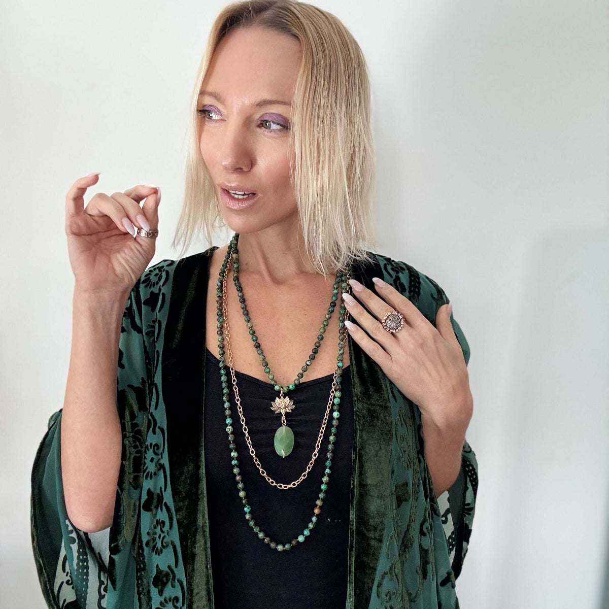 Have Faith Lotus Long Chain Fusion Necklace