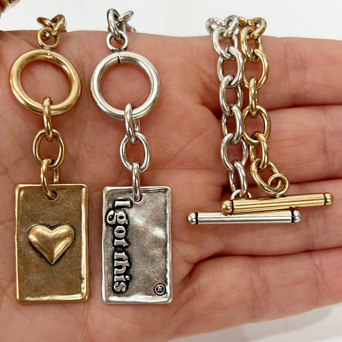 Choose Your Message Rectangle Pendant Chain Bracelet