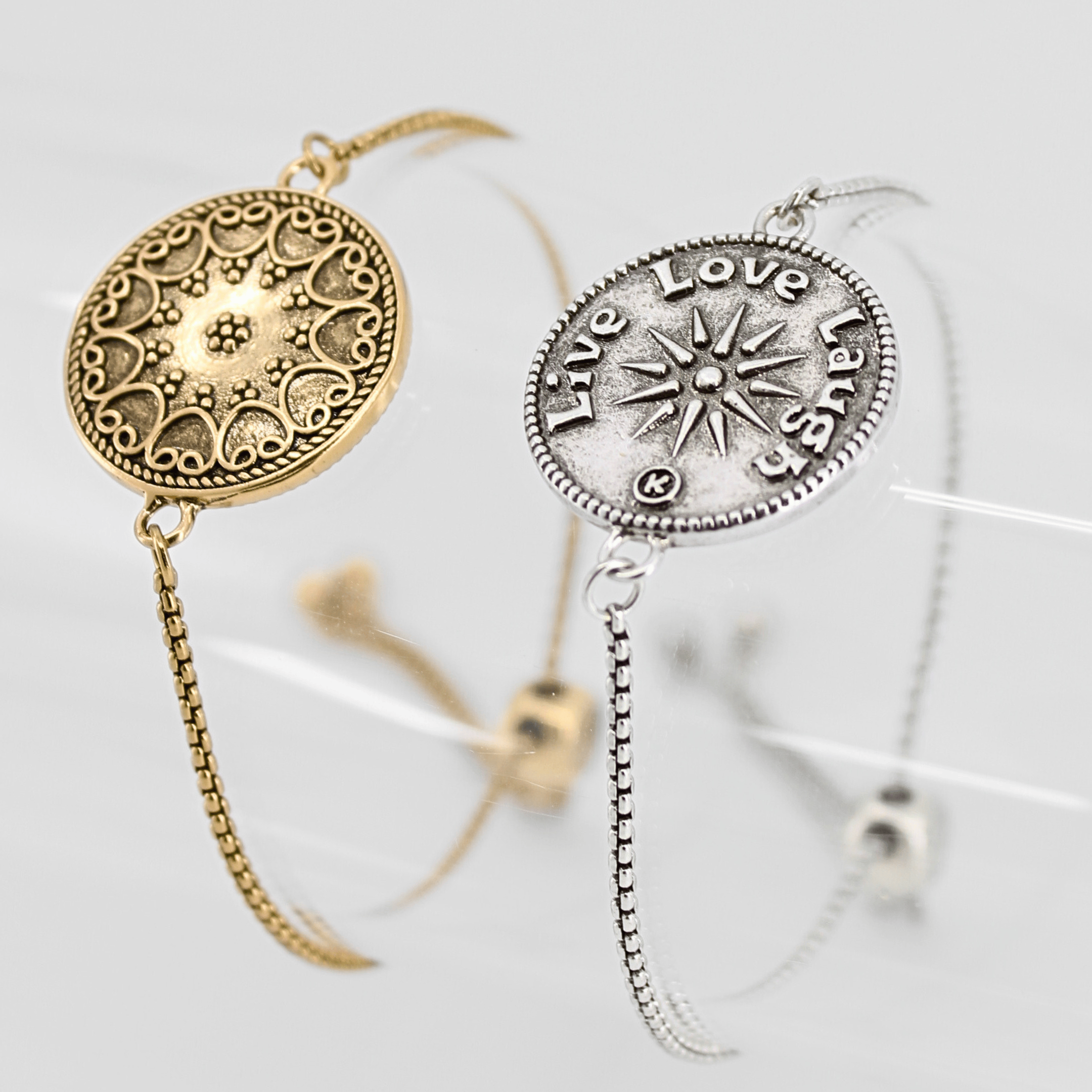 Live Love Laugh Mandala Adjustable Bracelet