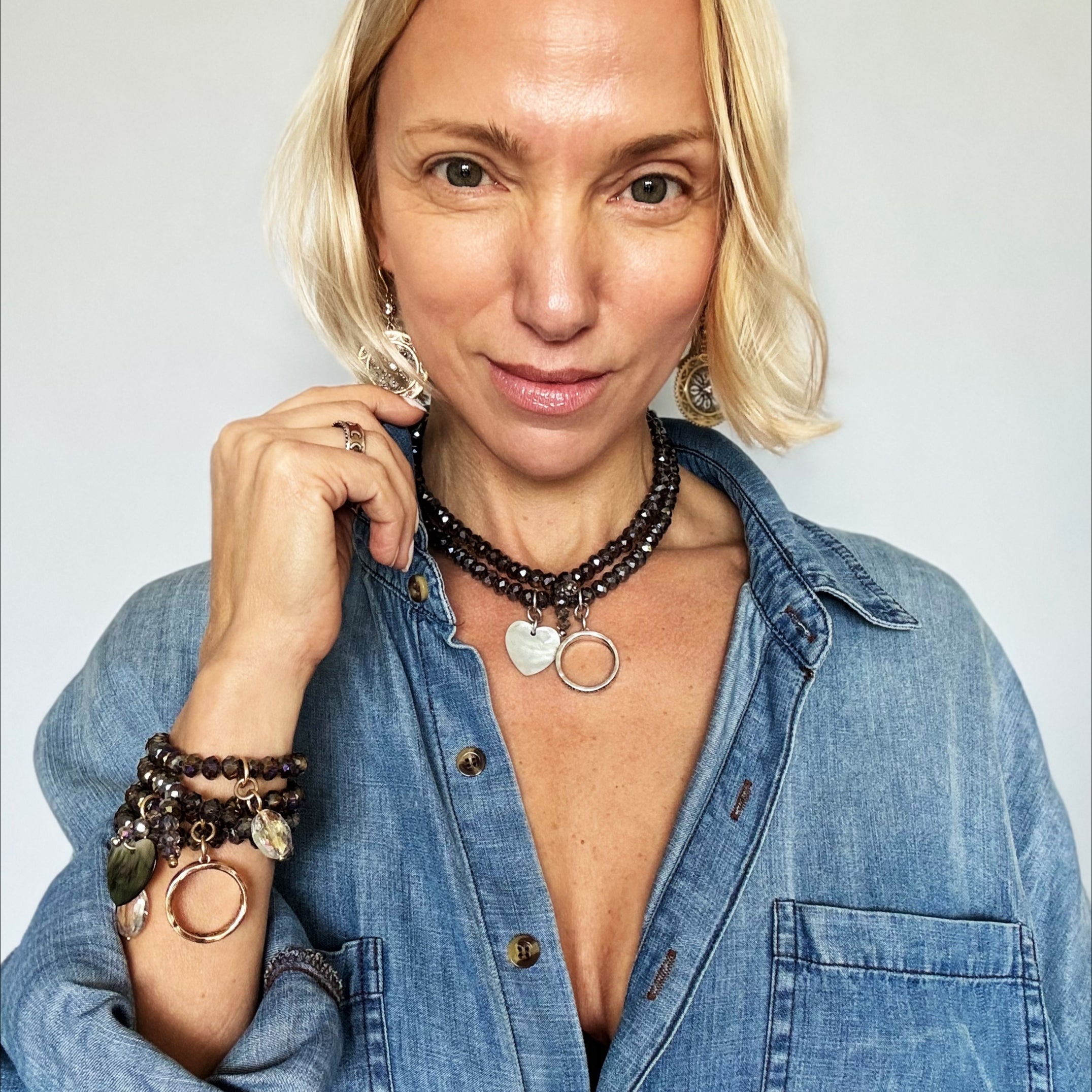 I Welcome Miracles Into My Life Crystal Boho Wrap Necklace/Bracelet