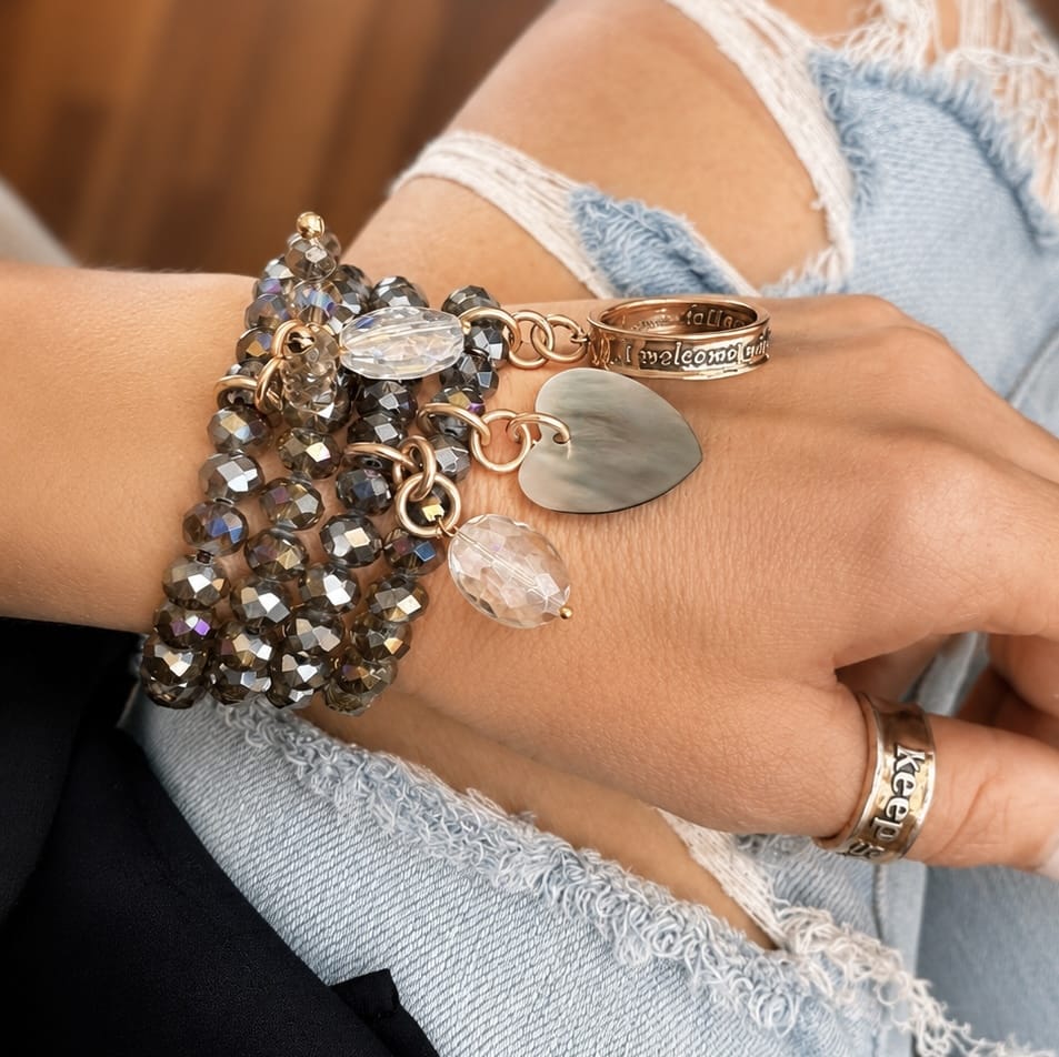 I Welcome Miracles Into My Life Crystal Boho Wrap Necklace/Bracelet