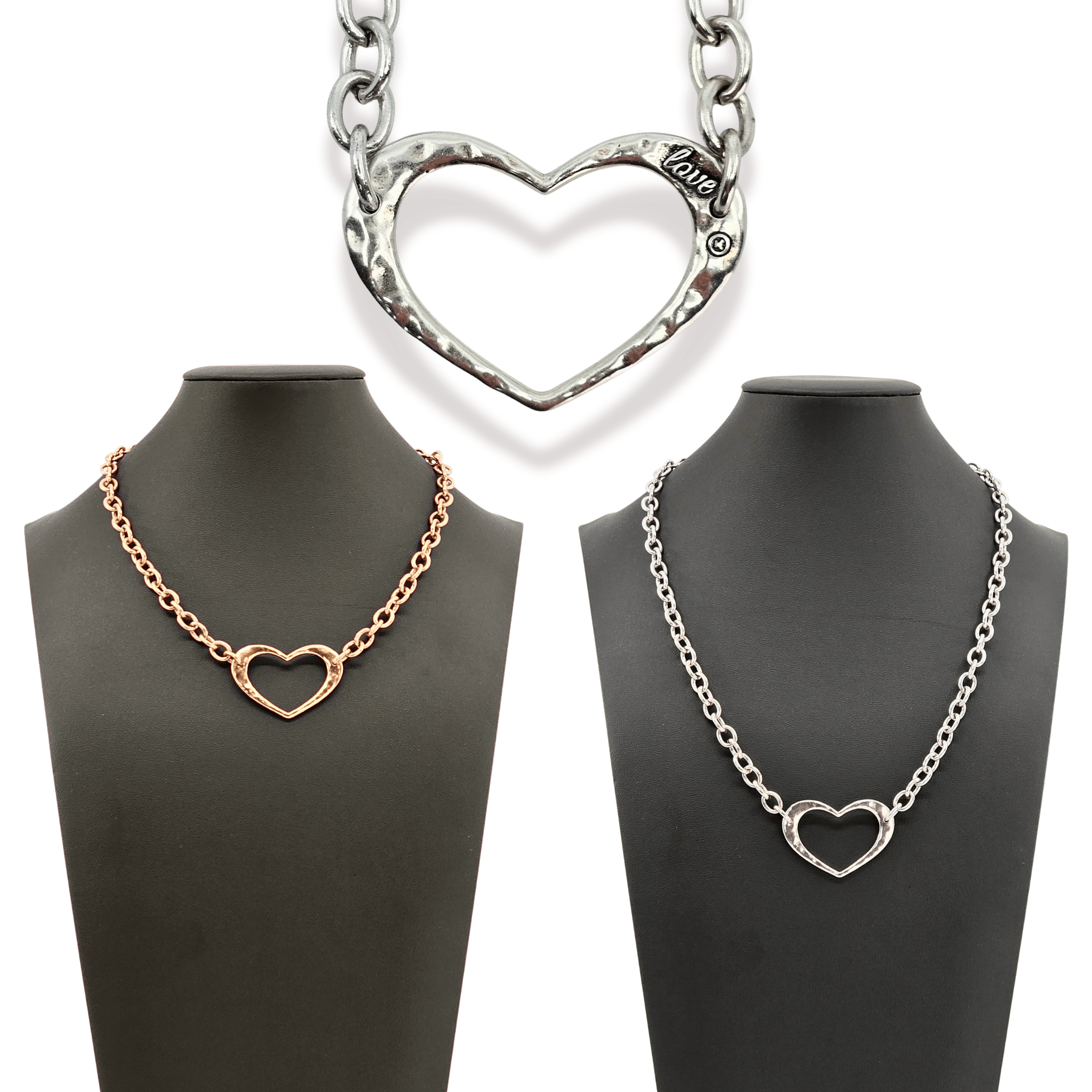 Love Open Heart Choker Necklace