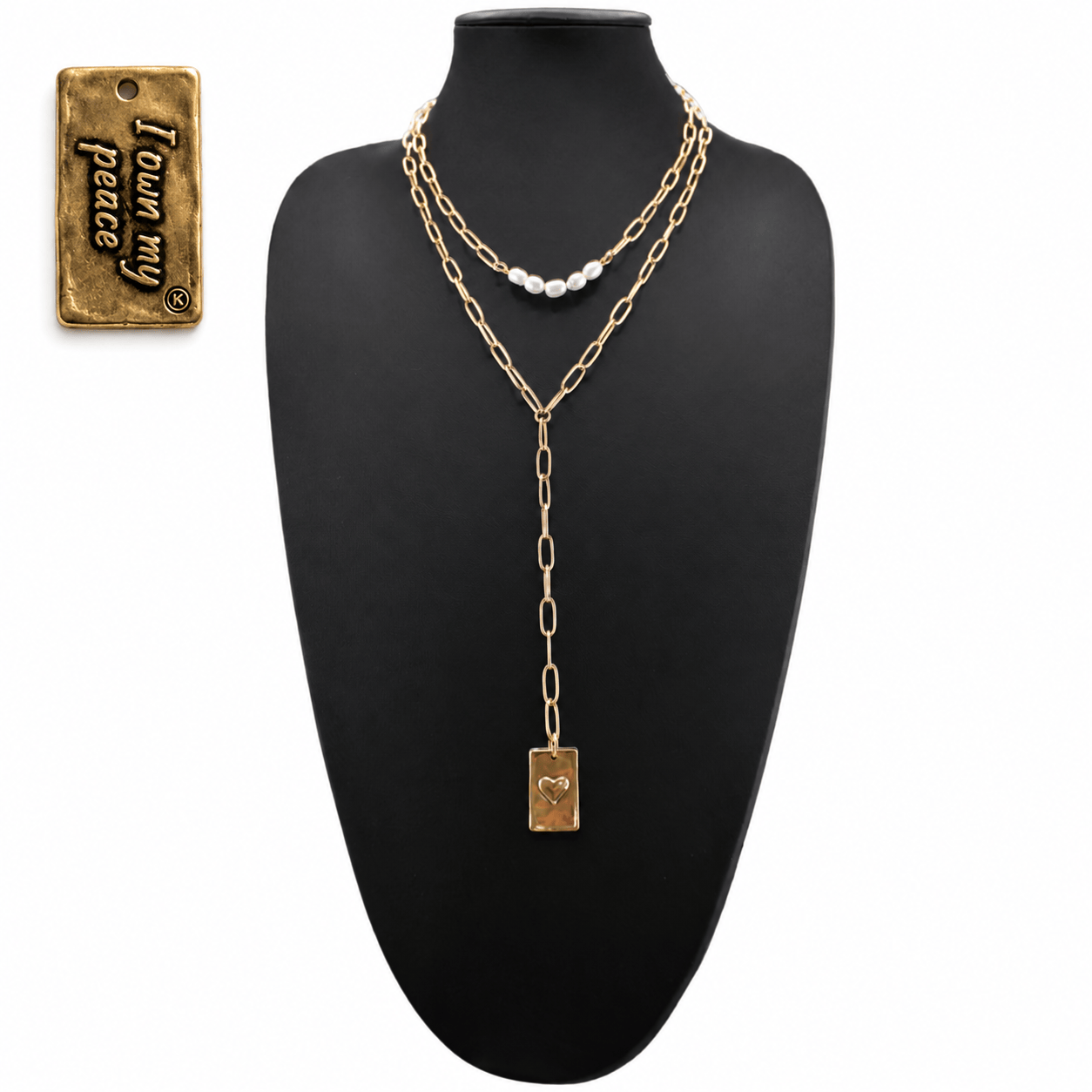 I Own My Peace Heart Lariat Necklace