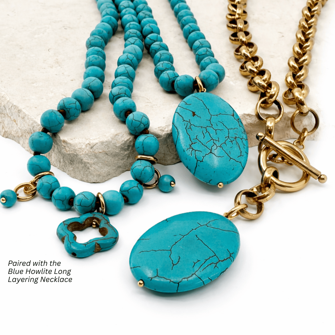Blue Howlite Chunky Choker Necklace