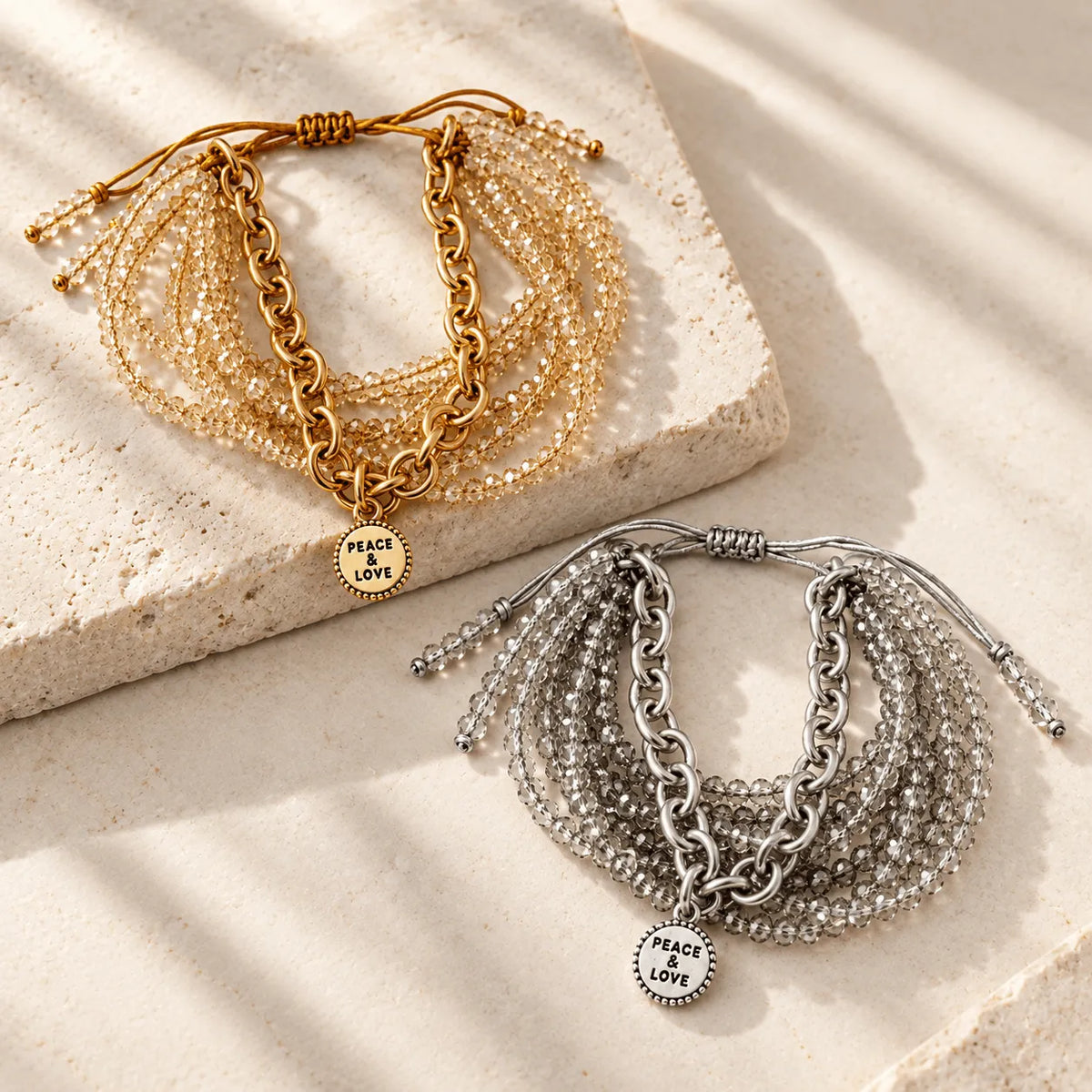 Peace & Love Multistrand Bracelet