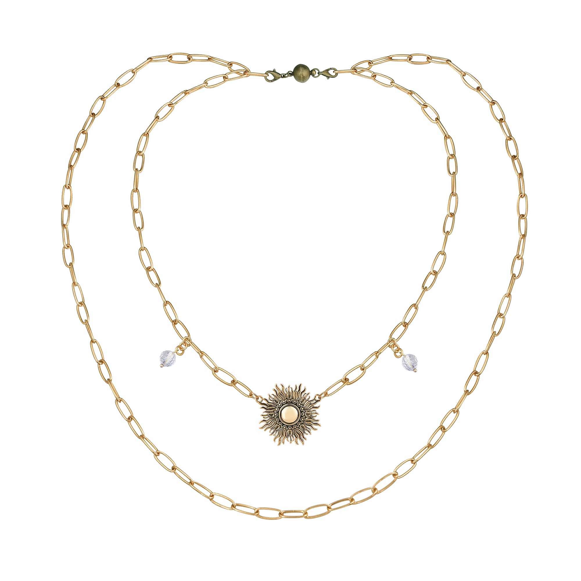 Perfectly Imperfect Sunburst Long Chain Necklace