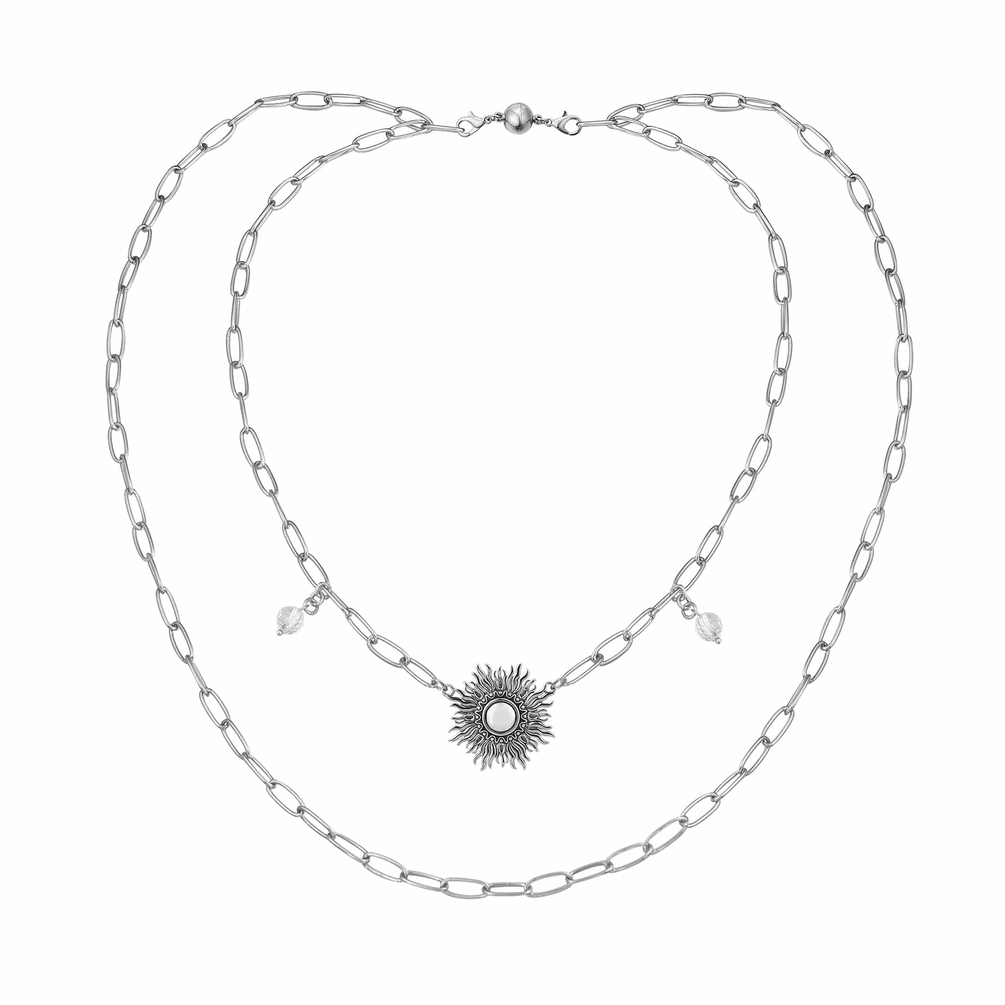 Perfectly Imperfect Sunburst Long Chain Necklace