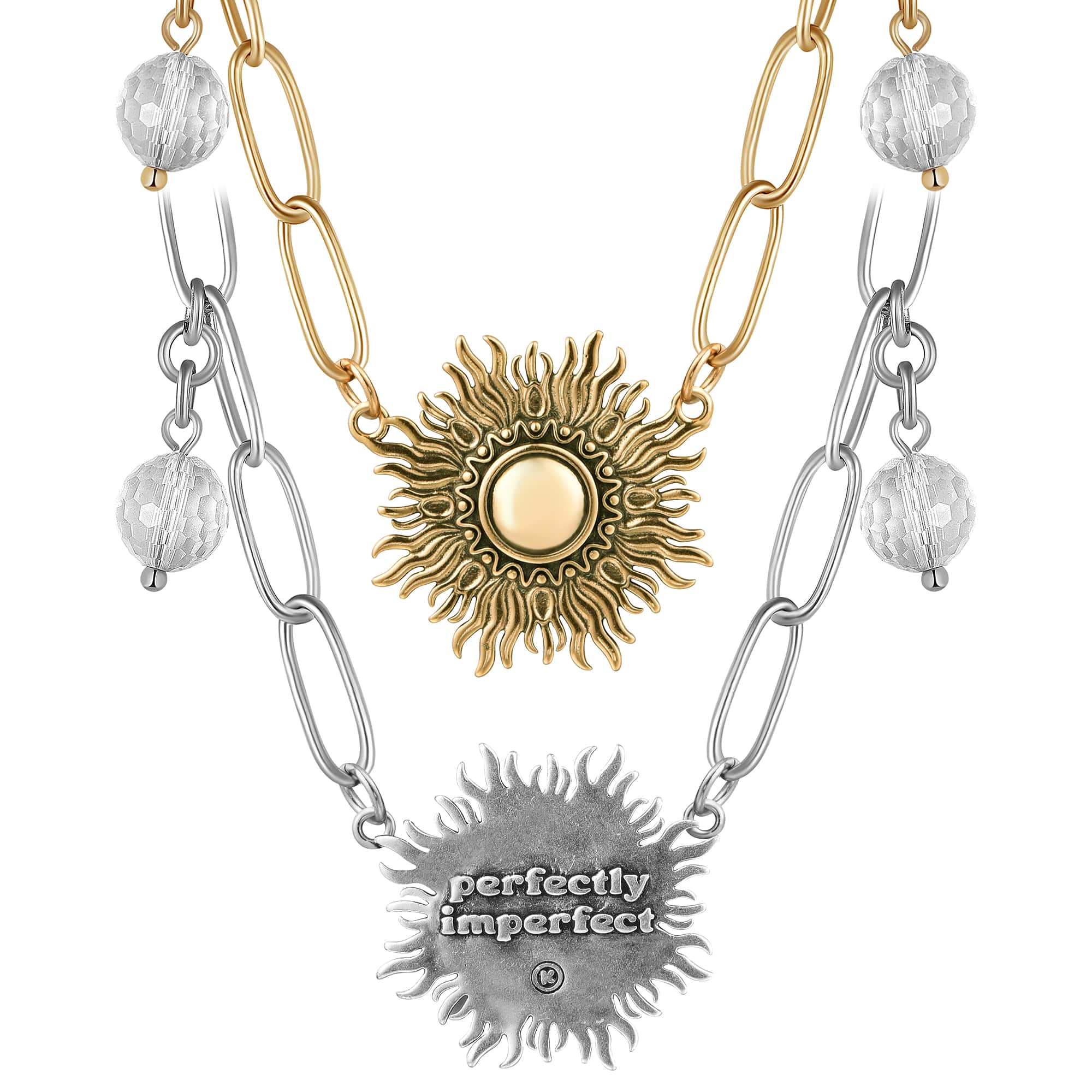 Perfectly Imperfect Sunburst Long Chain Necklace