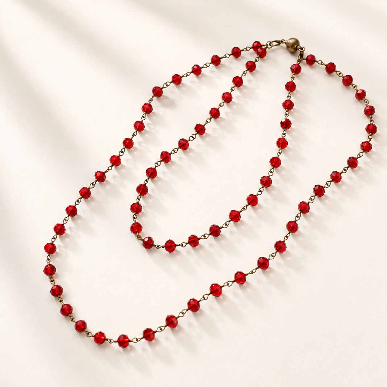 Crystal Rosary Layering Necklace