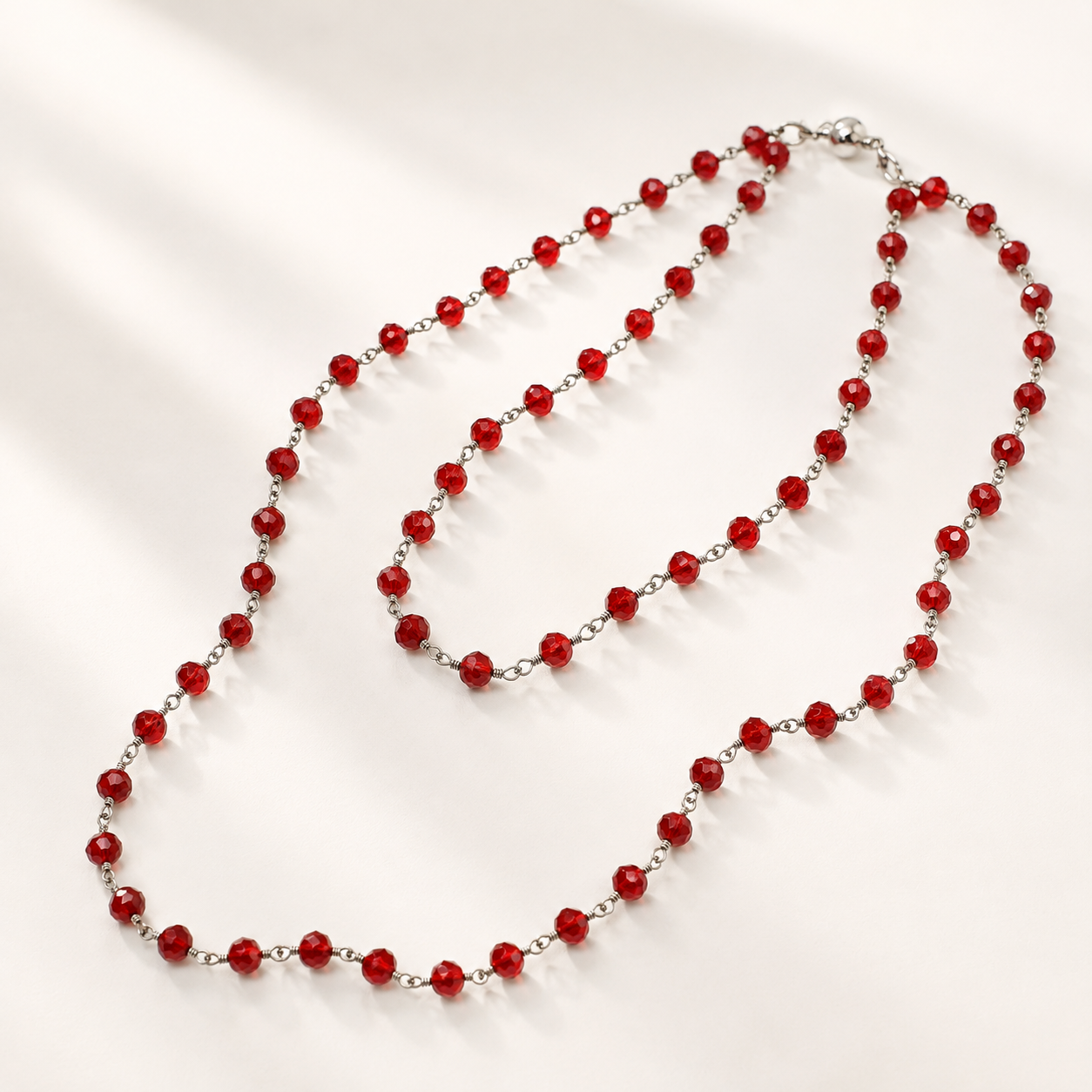Crystal Rosary Layering Necklace