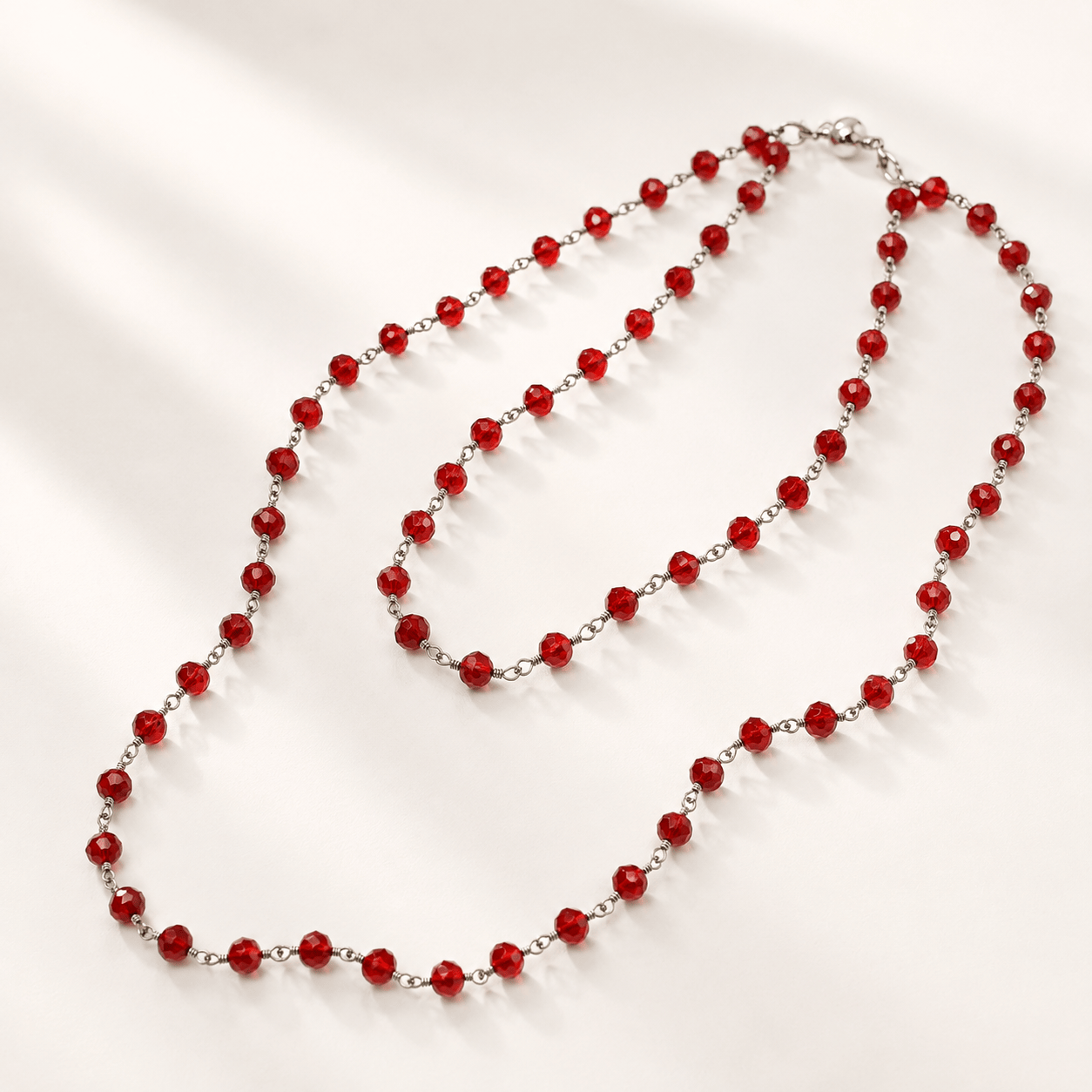 Crystal Rosary Layering Necklace
