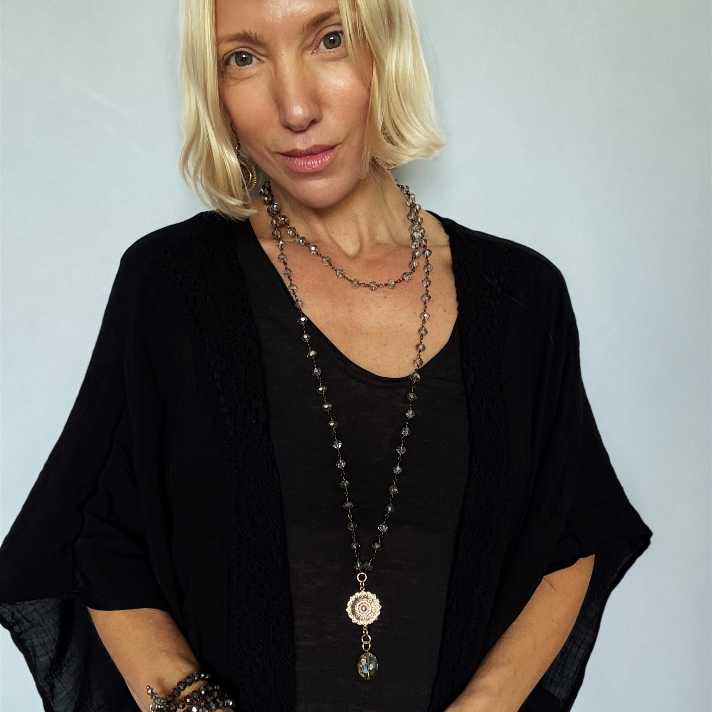 Today I Will Not Stress Over Things I Can't Control Flower Rosary Necklace