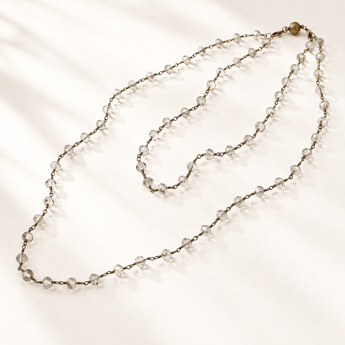 Crystal Rosary Layering Necklace