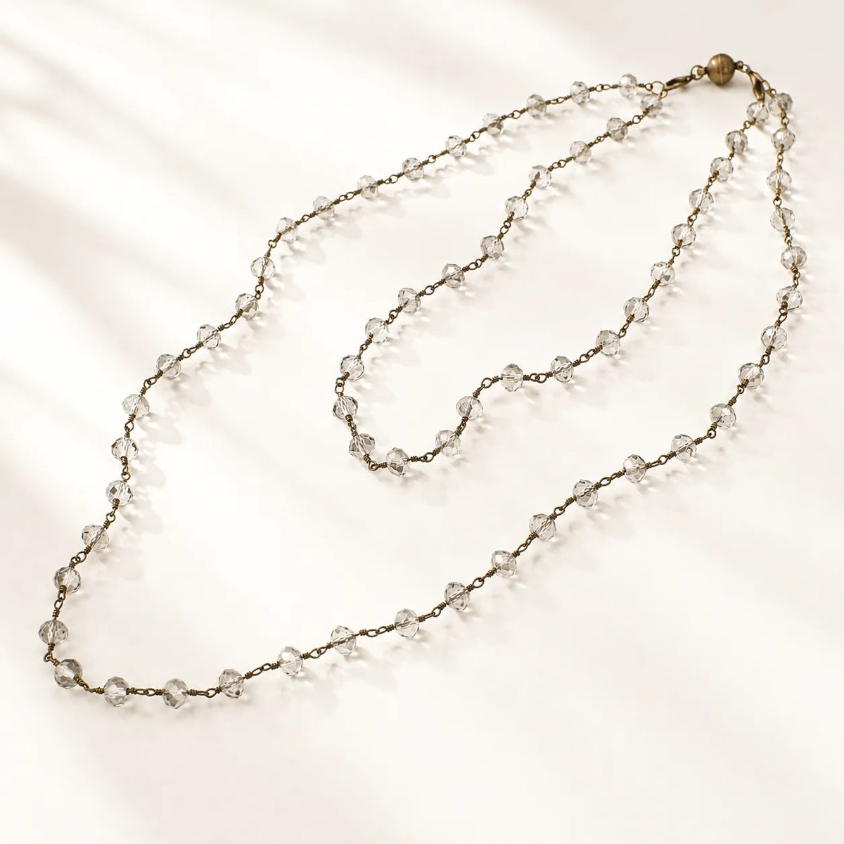 Crystal Rosary Layering Necklace