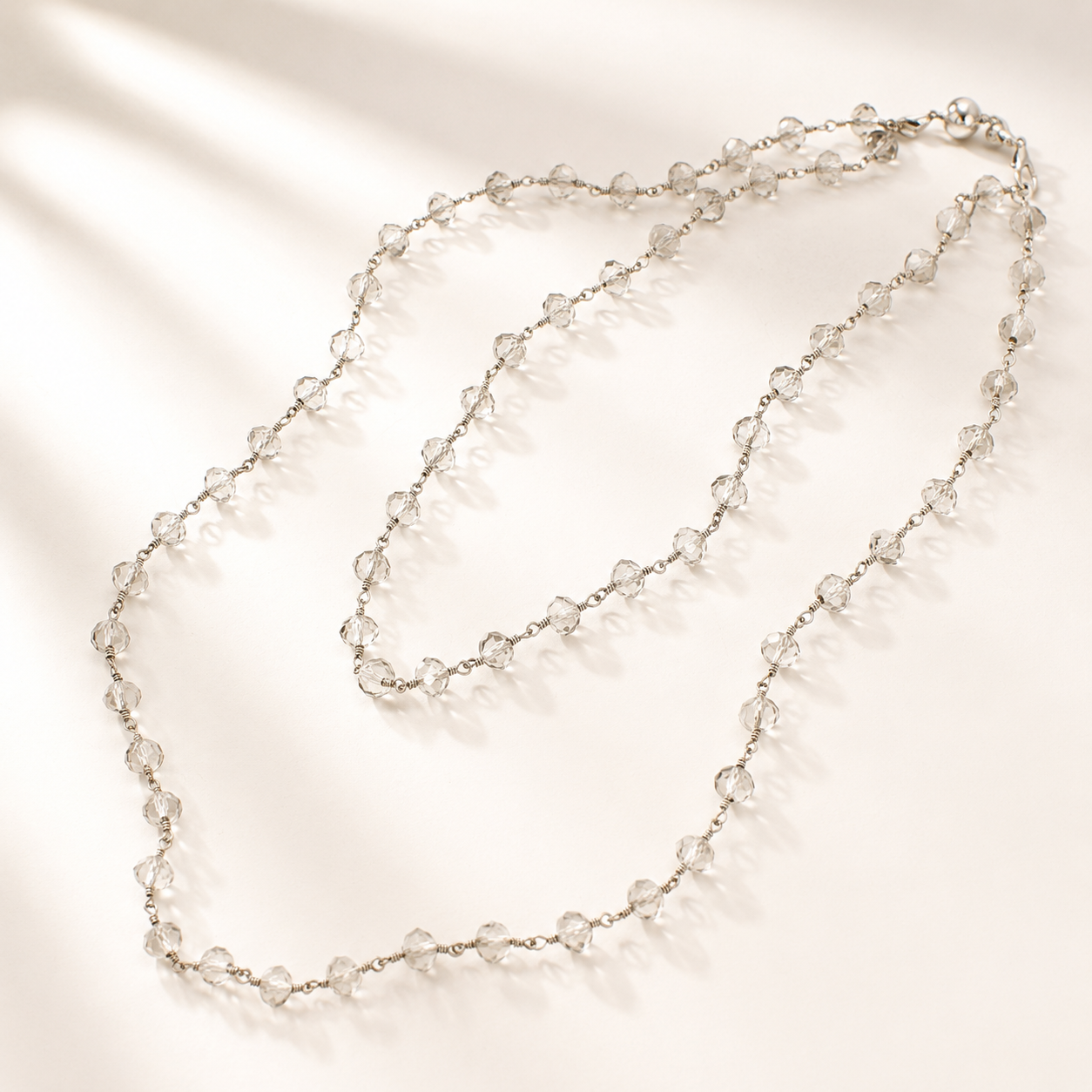Crystal Rosary Layering Necklace