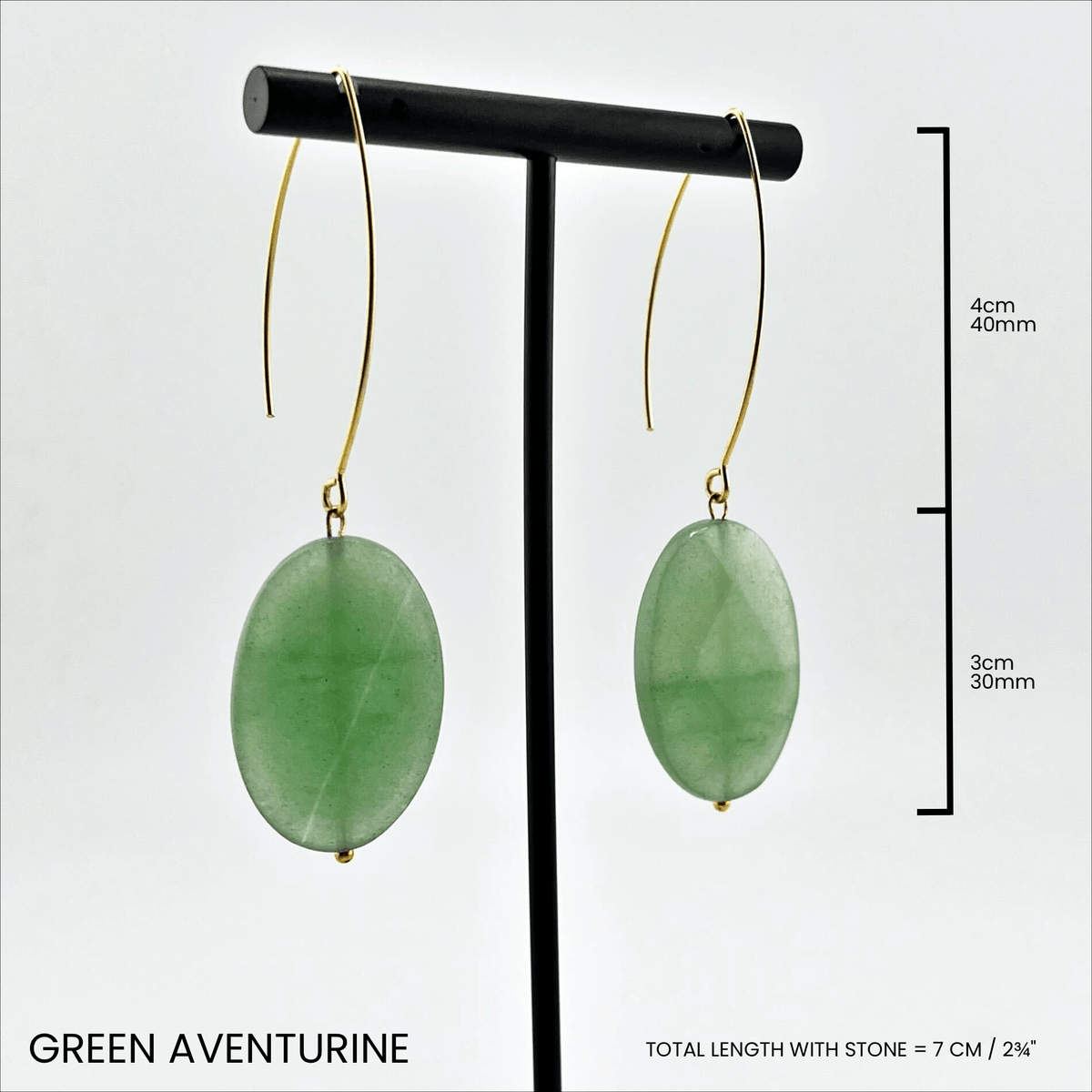 Large Stone Drop Earrings
