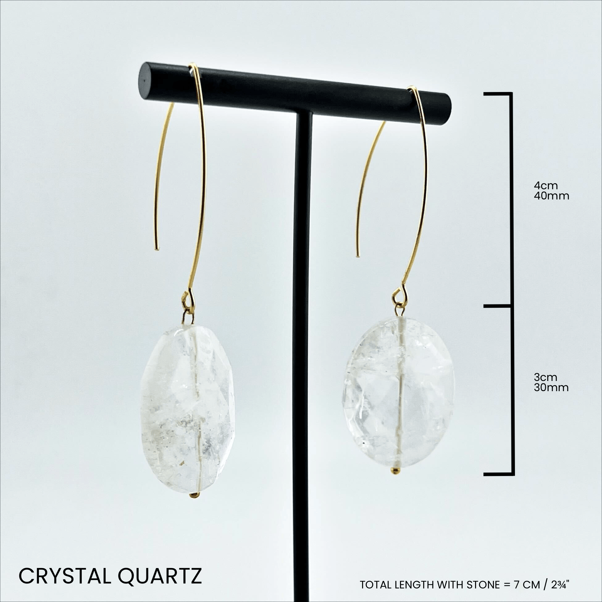 Large Stone Drop Earrings