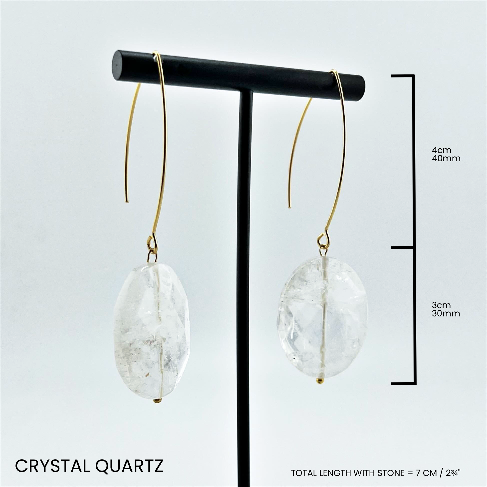 Large Stone Drop Earrings