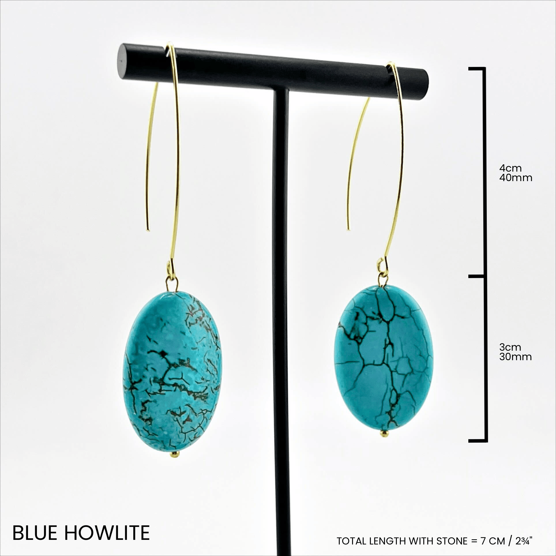 Large Stone Drop Earrings