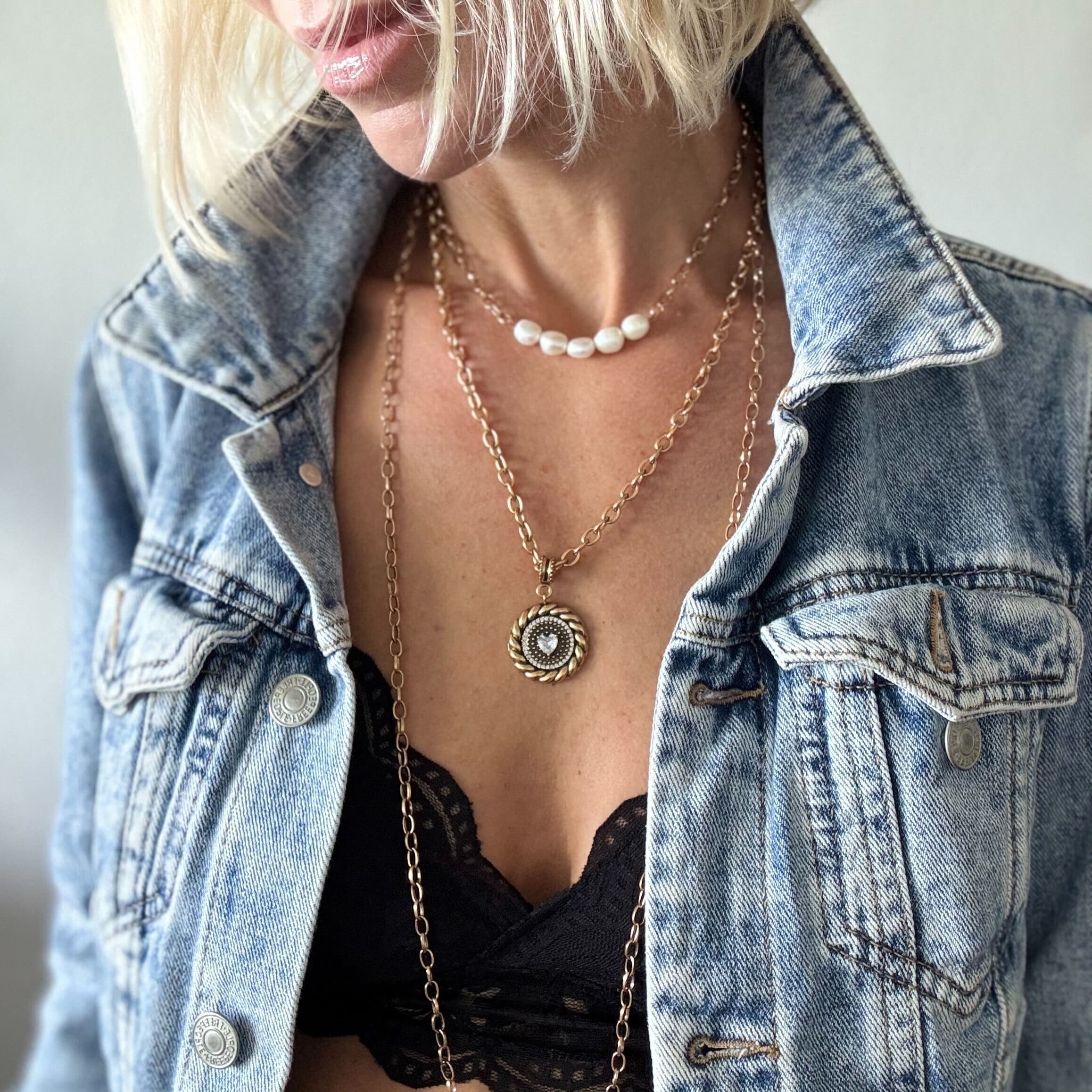 Queen Crystal Heart Adjustable Necklace