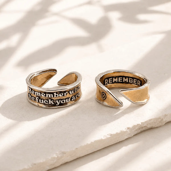 Remember Who The F*ck You Are Remember Adjustable Ring