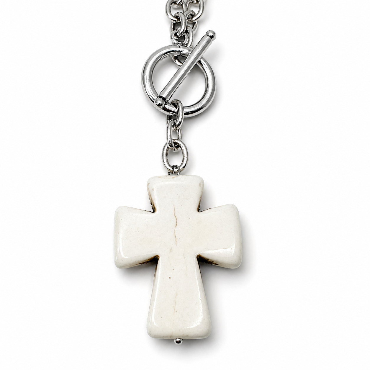 Howlite Cross Choker